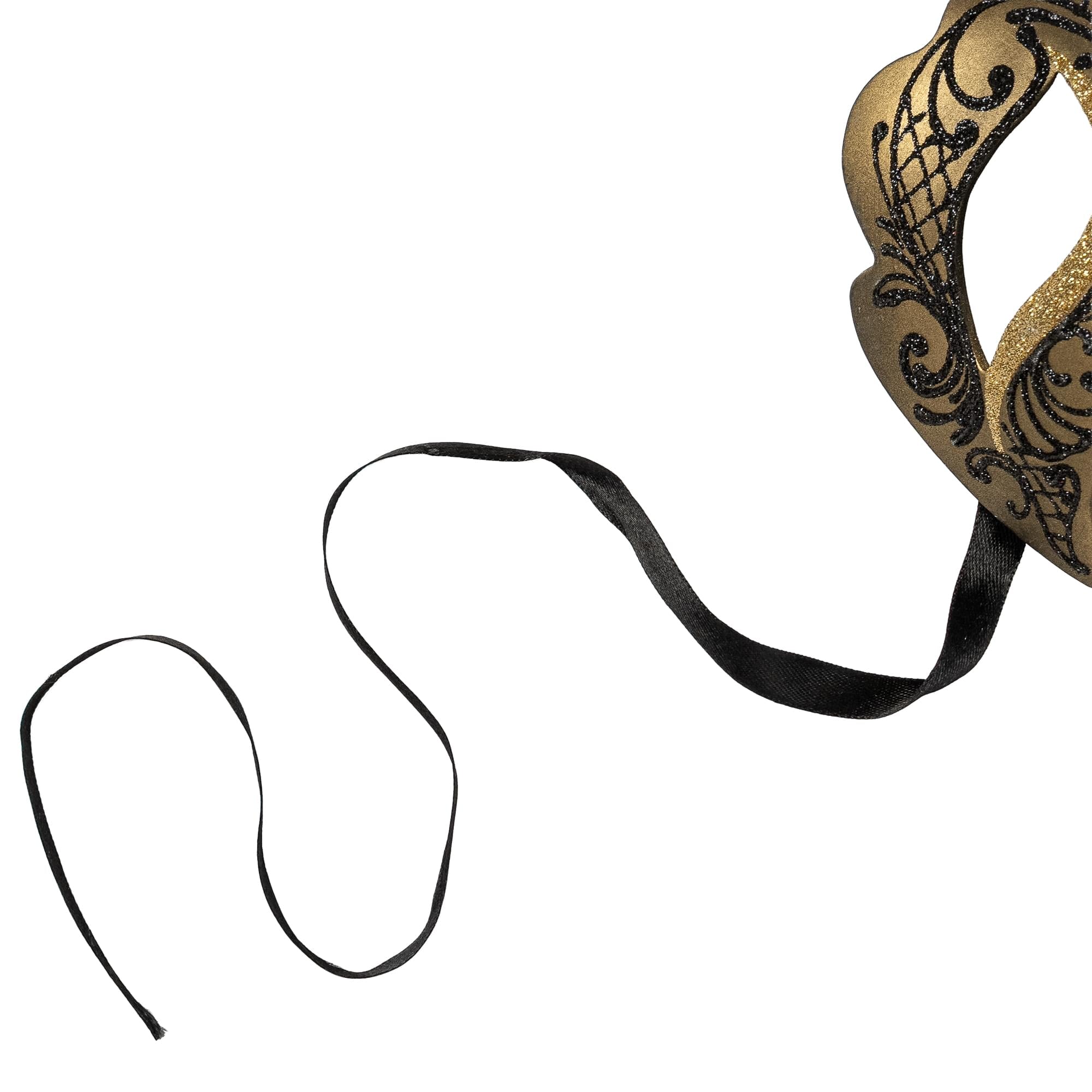 Farfallina Adult Costume Masquerade Mask | Black/Gold