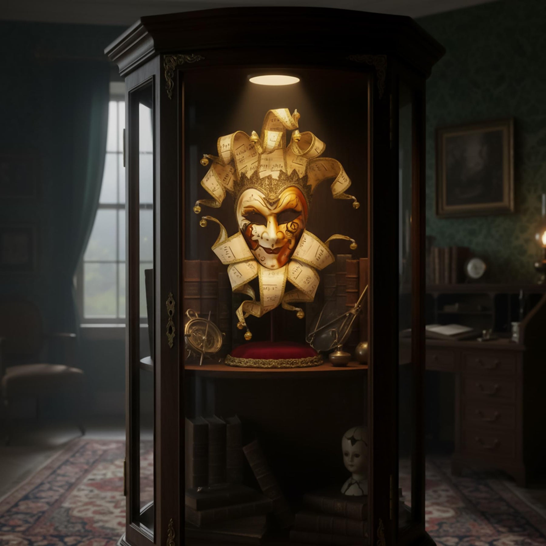 Joker with Music Masquerade Mask Costume Accessory