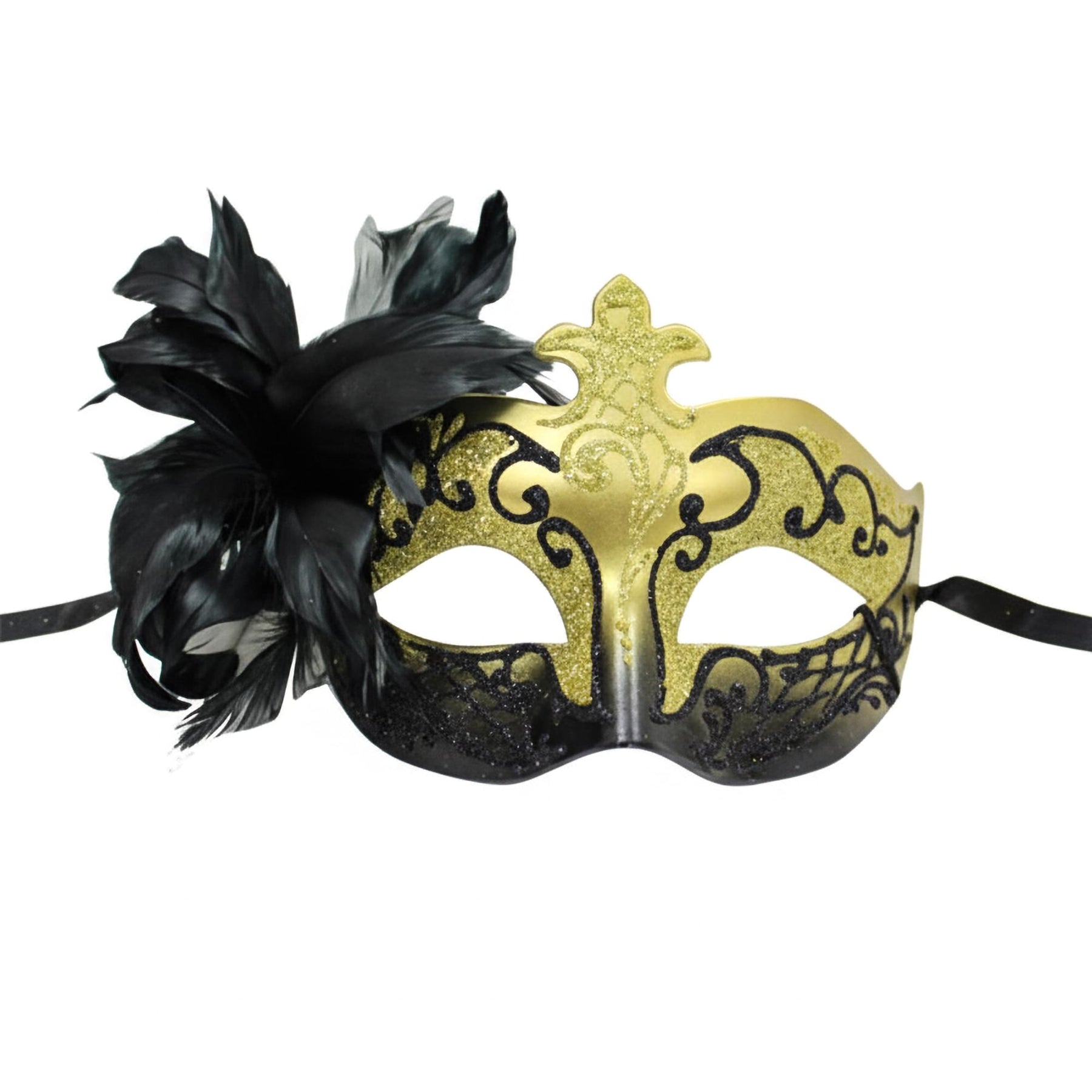 Black/gold Farfallina Masquerade Mask Costume Accessory