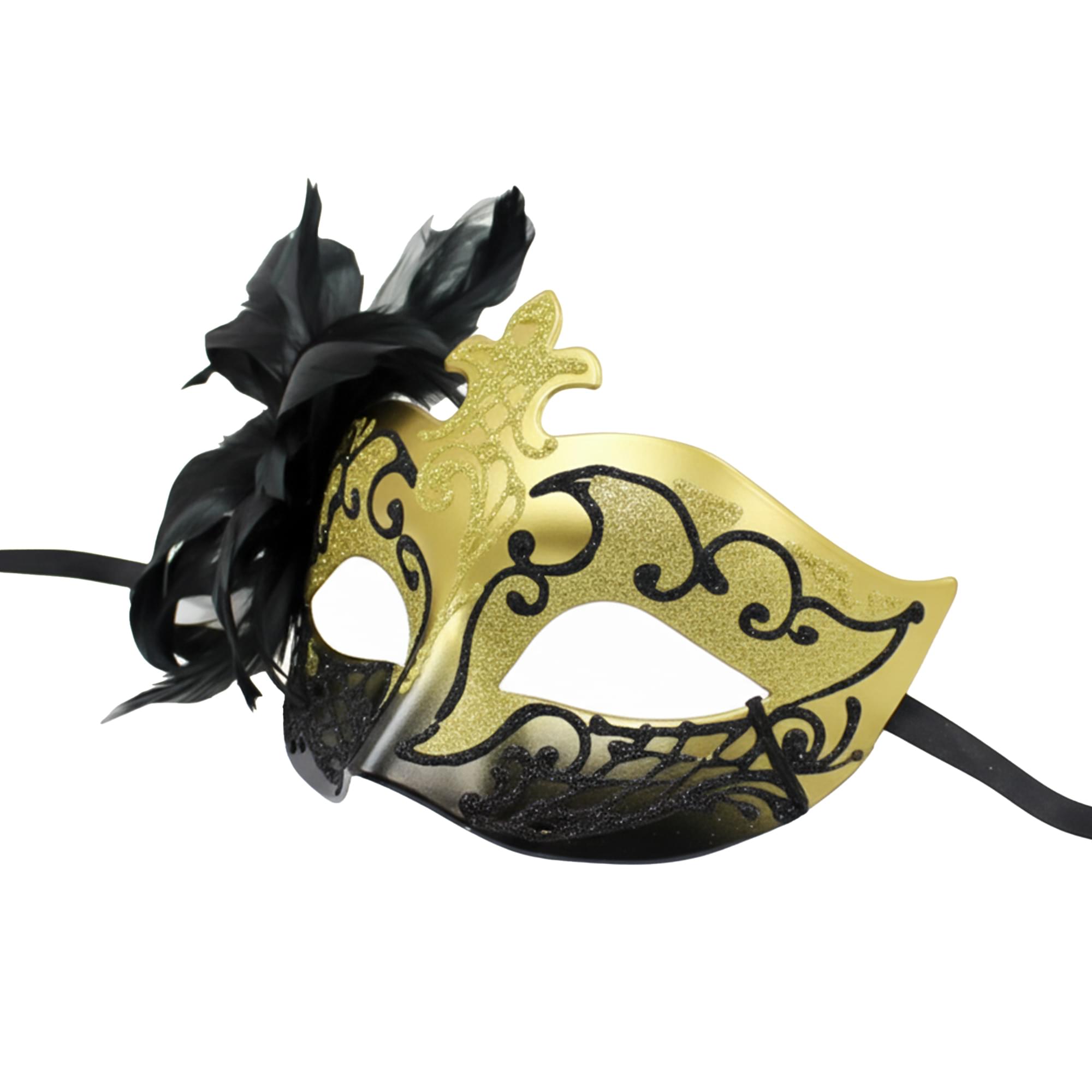 Black/gold Farfallina Masquerade Mask Costume Accessory
