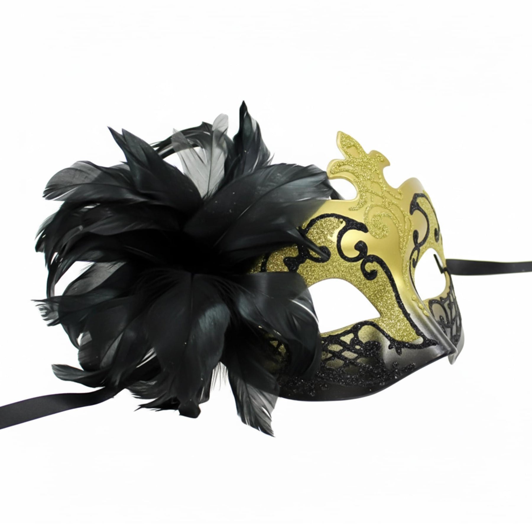Black/gold Farfallina Masquerade Mask Costume Accessory
