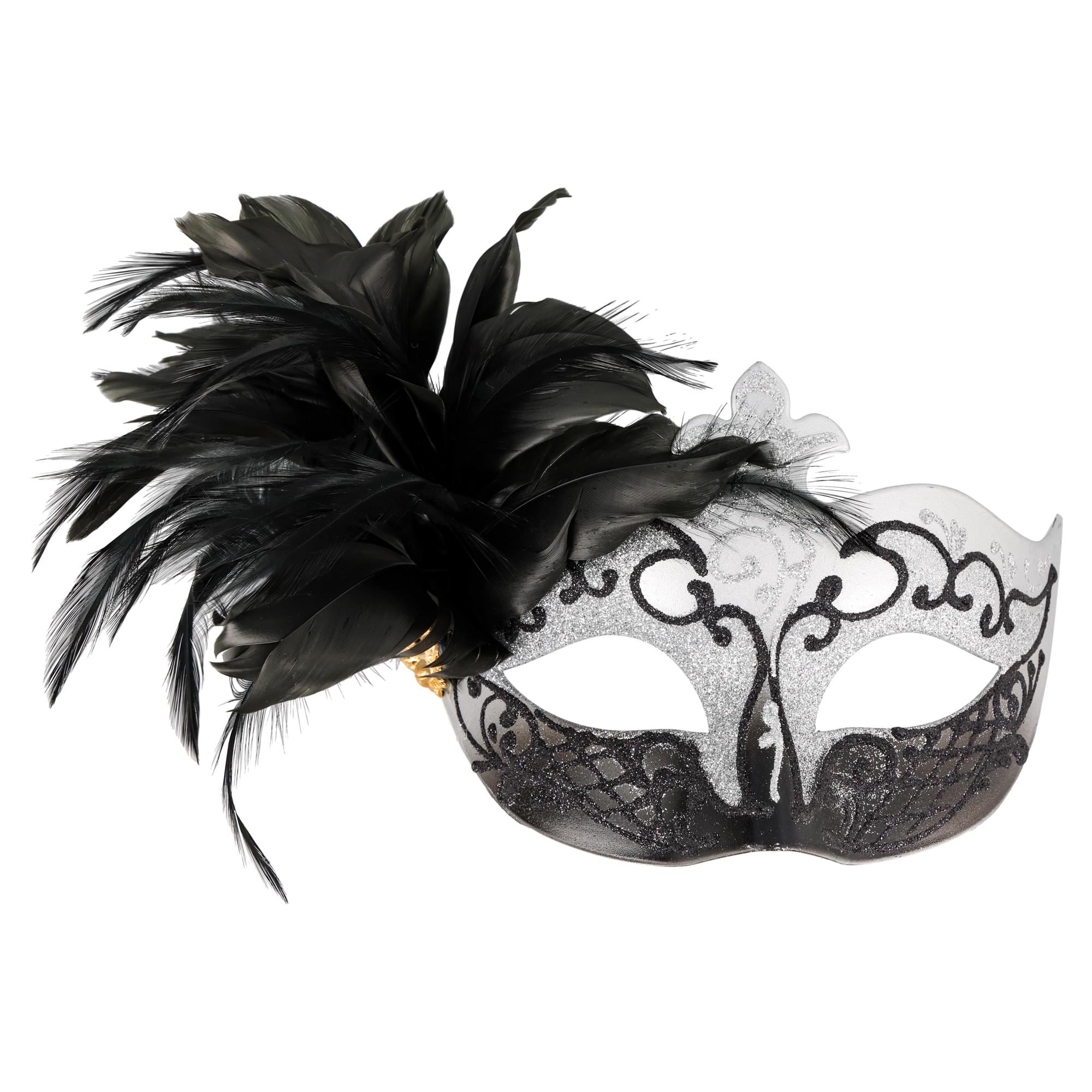 Silver/black Farfallina Side Masquerade Adult Costume