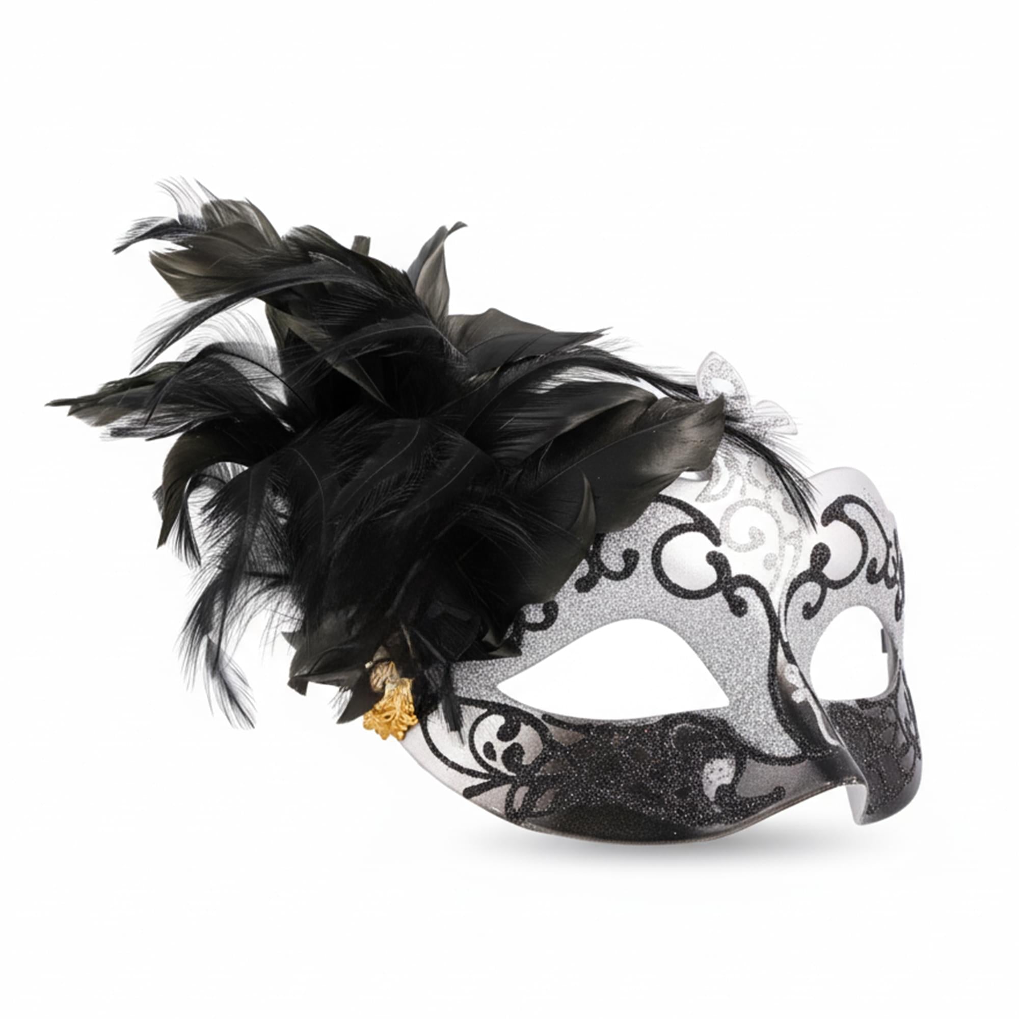 Silver/black Farfallina Side Masquerade Adult Costume