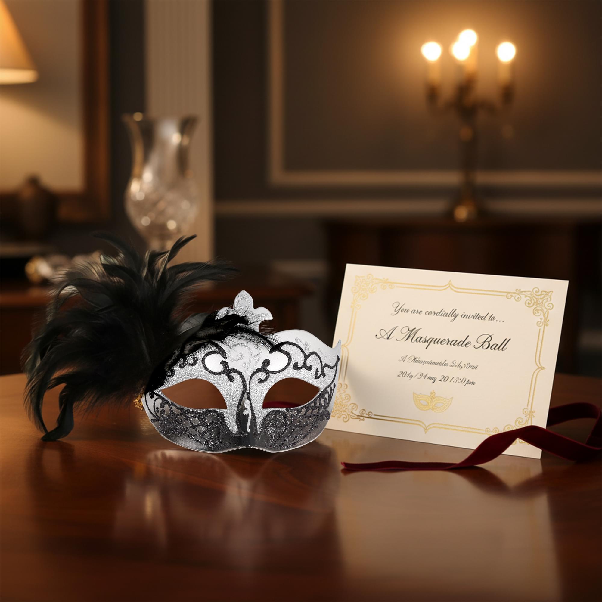 Silver/black Farfallina Side Masquerade Adult Costume