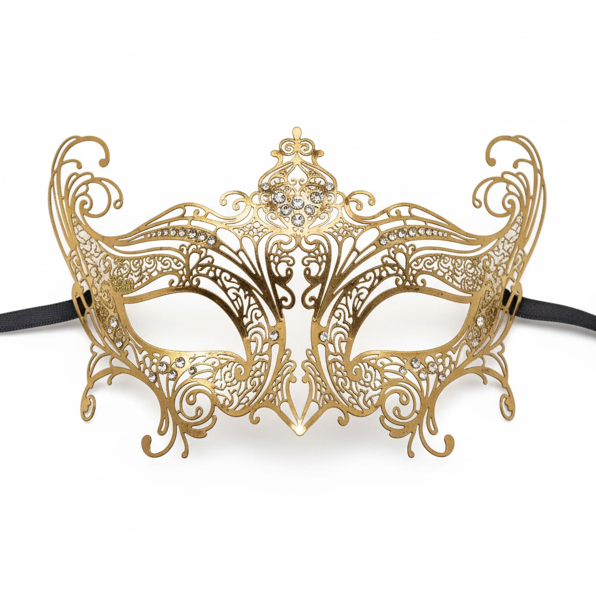 Metal Crystal Heart Mask | Colors Vary Costume Accessory