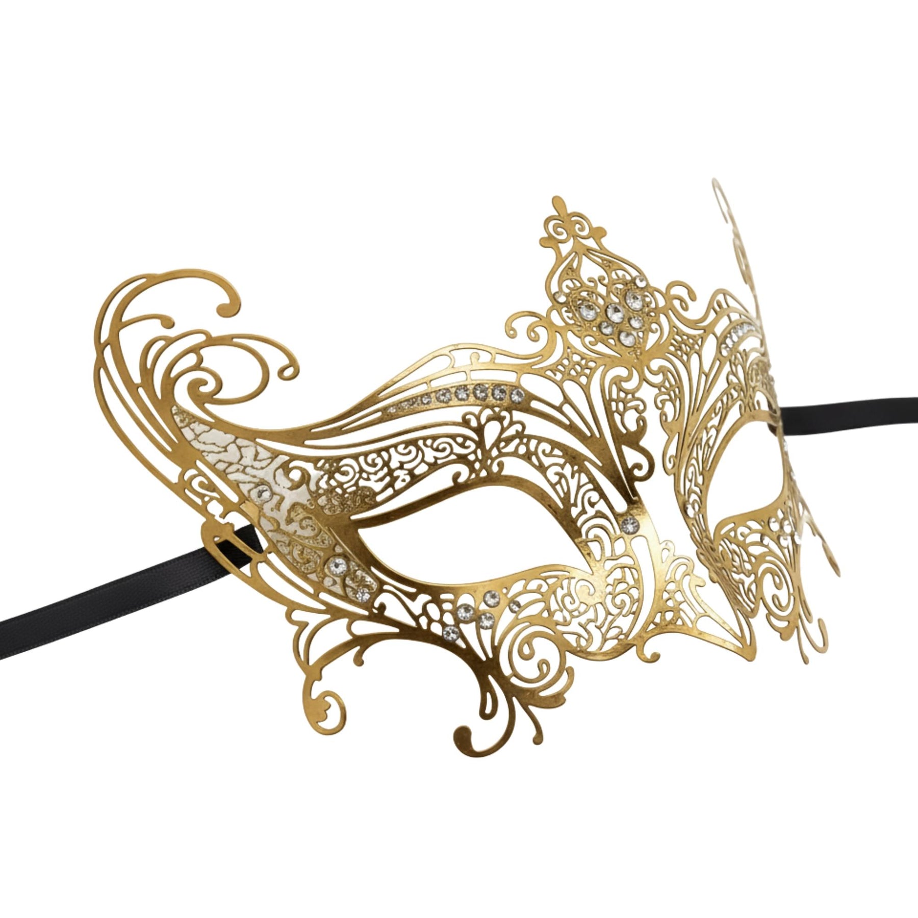 Metal Crystal Heart Mask | Colors Vary Costume Accessory