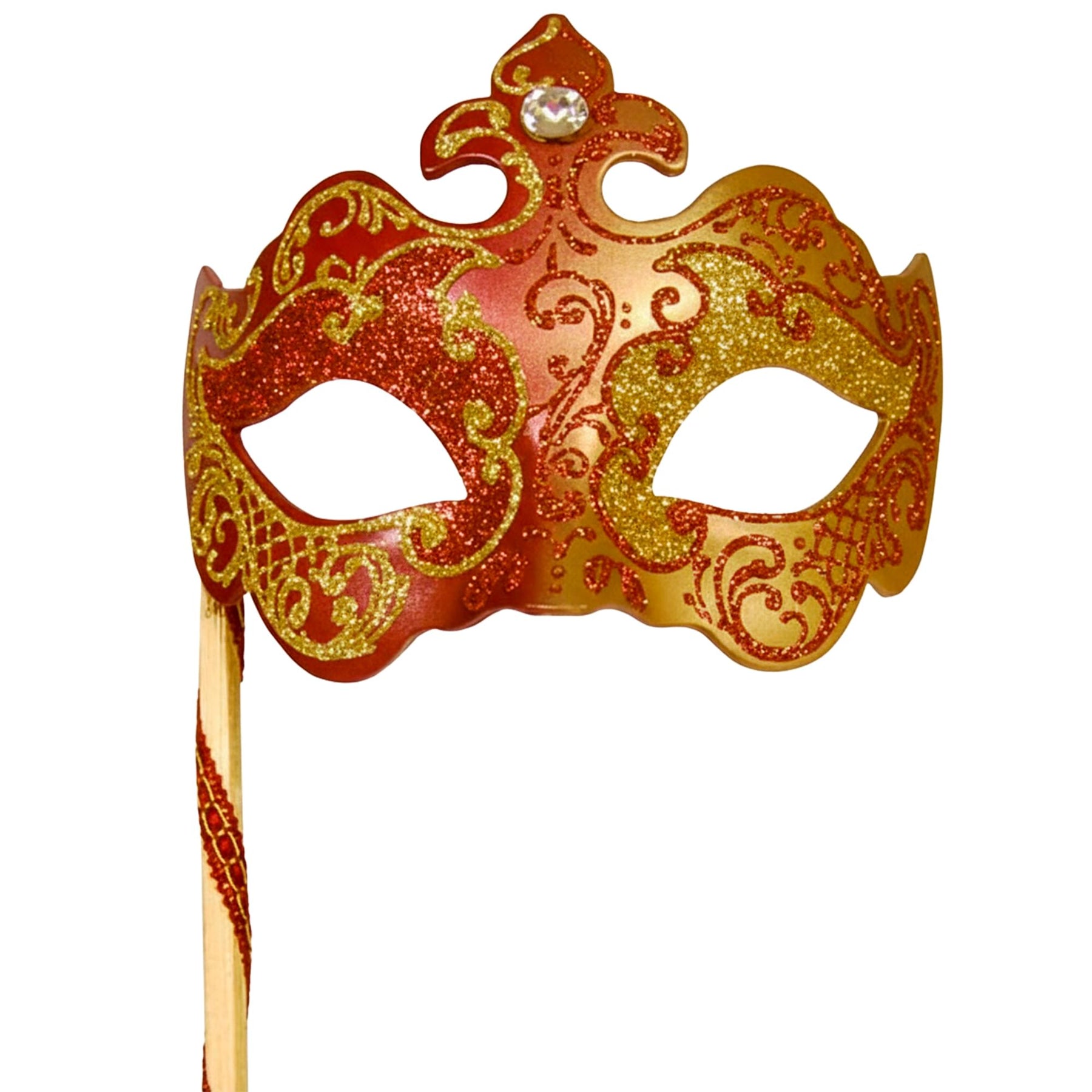 Burgundy/gold Farfallina Mask Costume Accessory