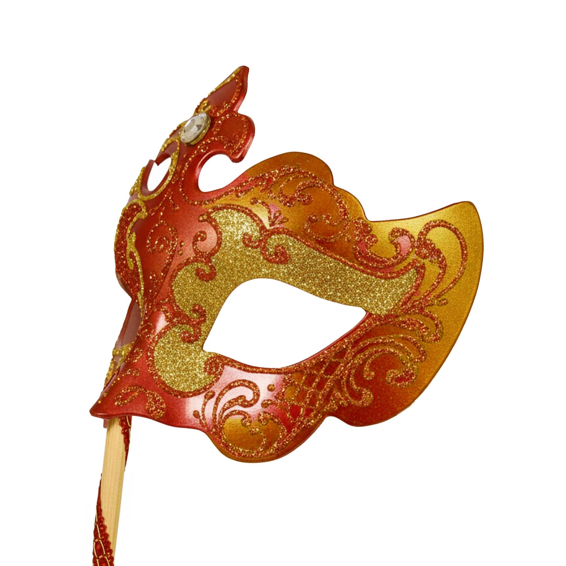 Burgundy/gold Farfallina Mask Costume Accessory