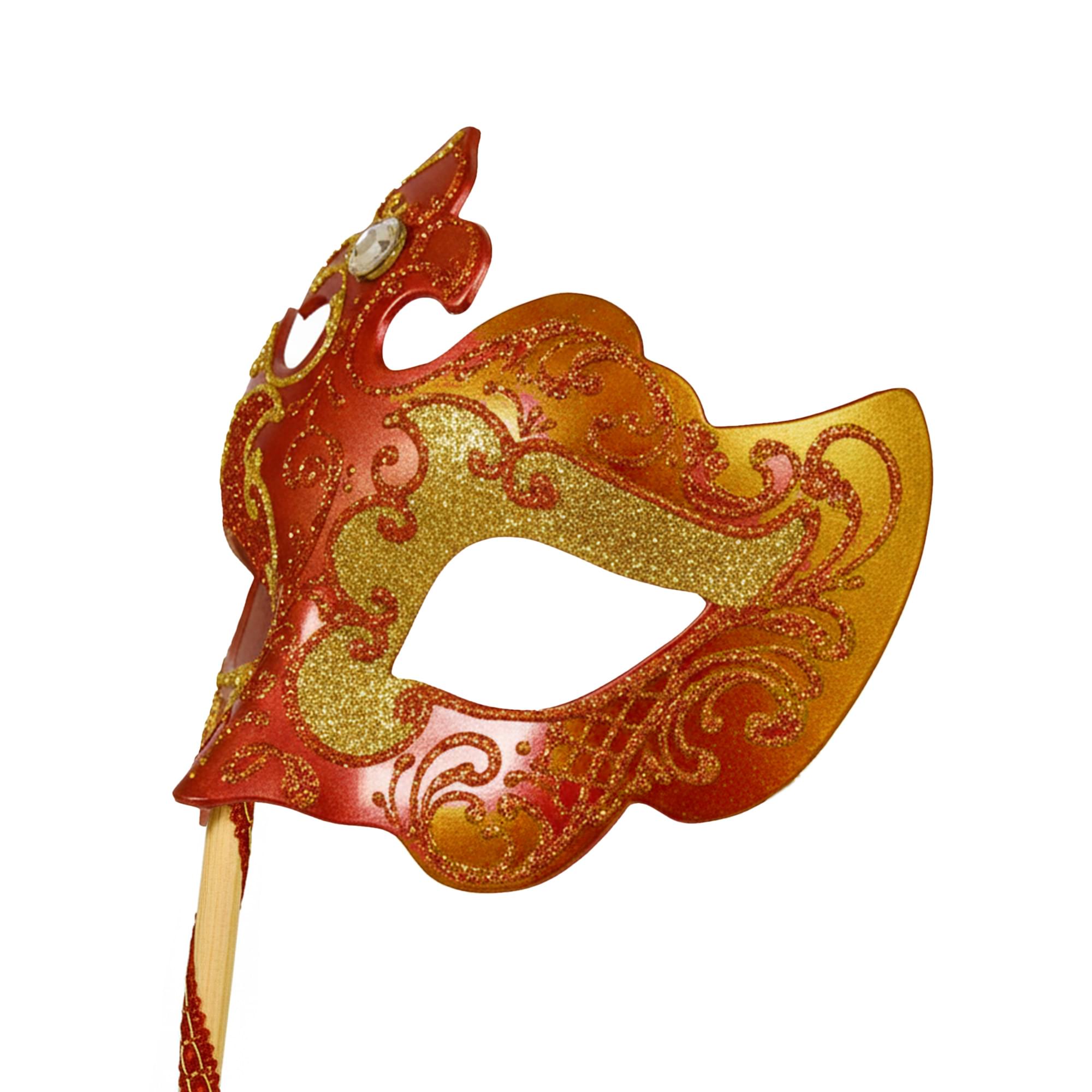 Burgundy/gold Farfallina Mask Costume Accessory