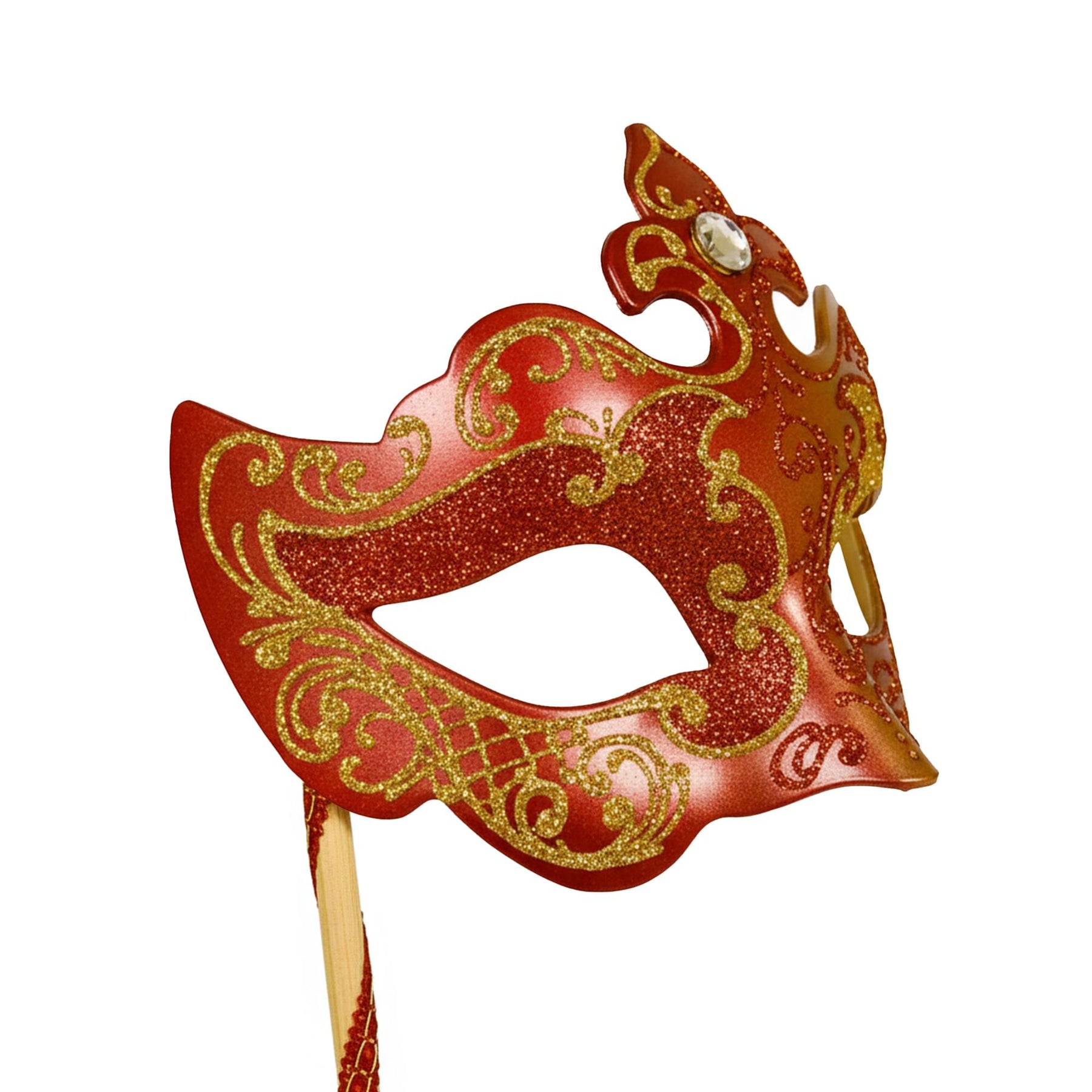 Burgundy/gold Farfallina Mask Costume Accessory