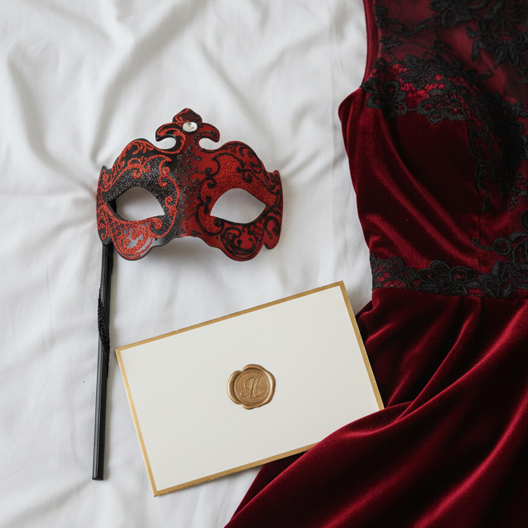 Black/red Farallina Mask Costume Accessory
