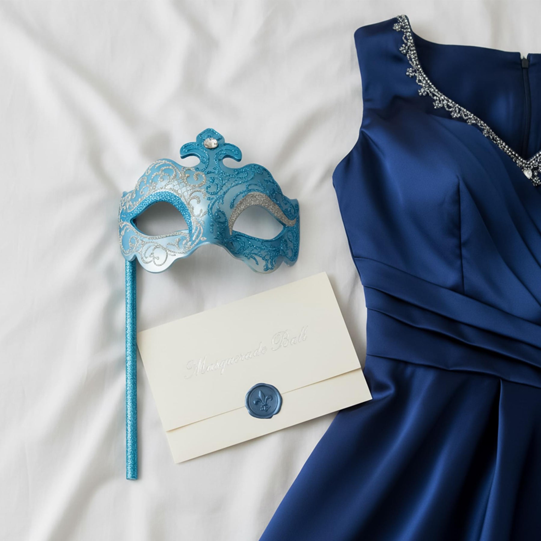 Blue/silver Farfallina Mask Costume Accessory