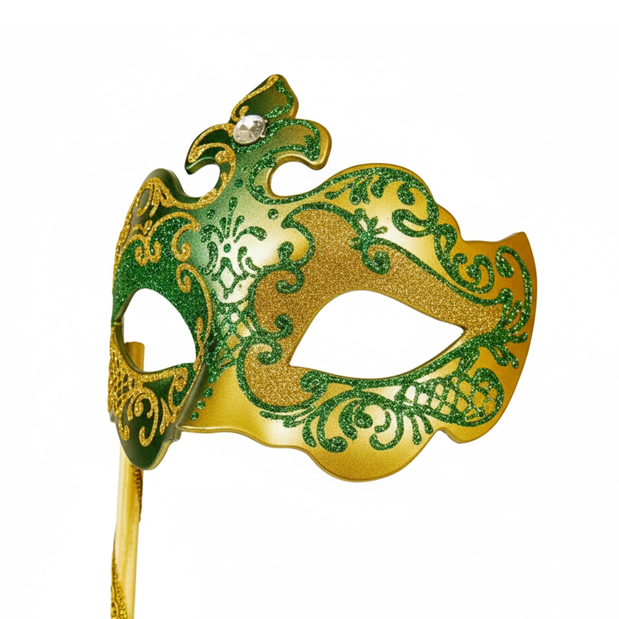 Gold/green Masquerade Mask Costume Accessory