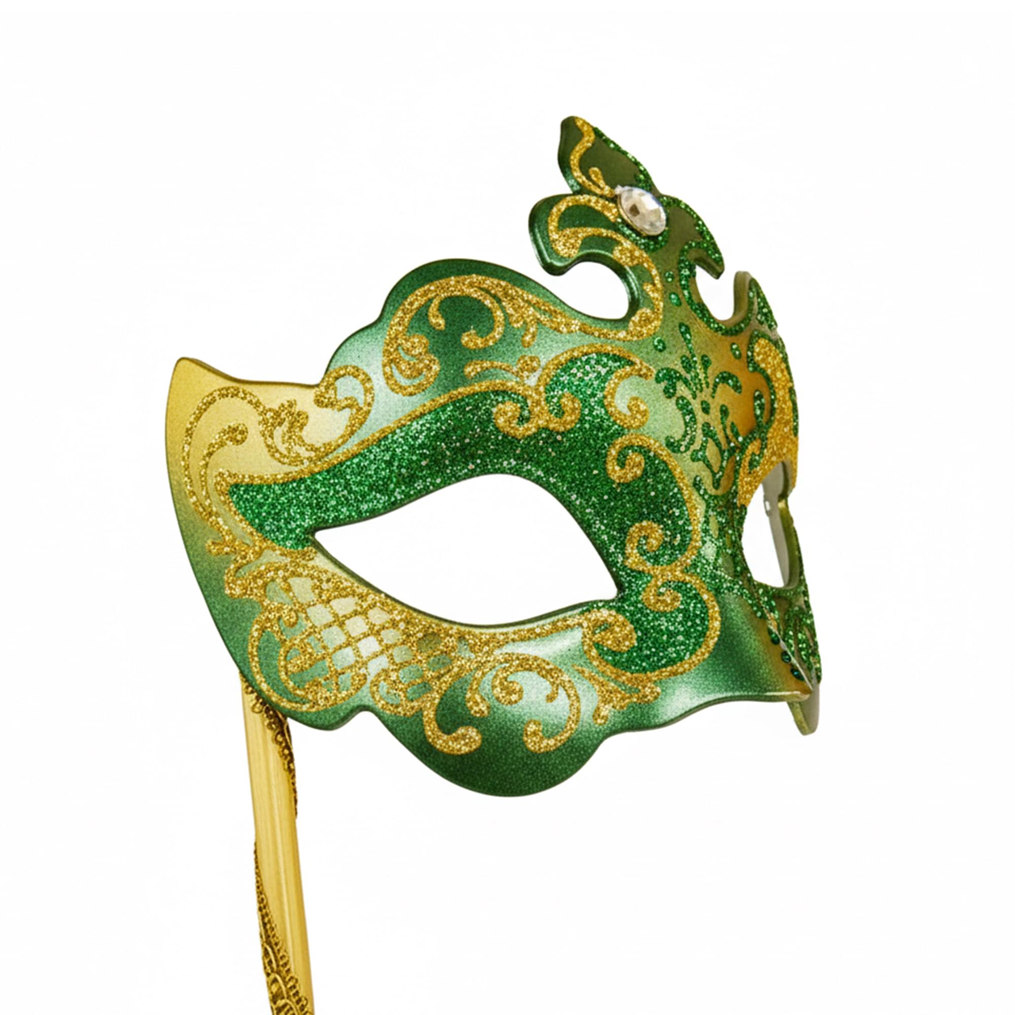 Gold/green Masquerade Mask Costume Accessory