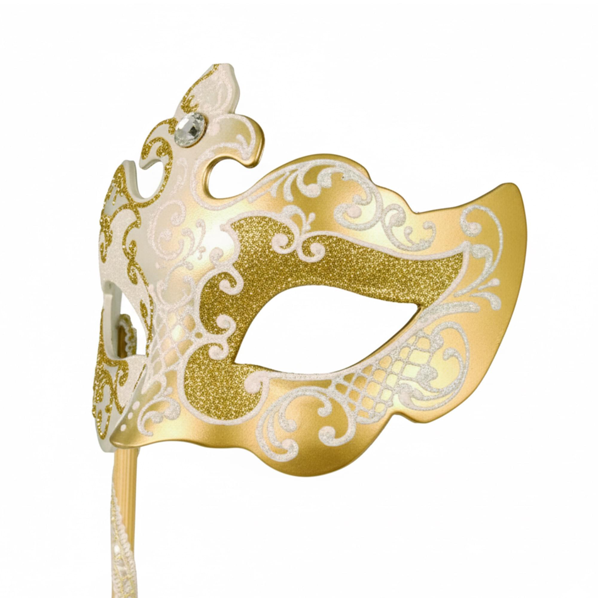 Gold Porcelain Masquerade Mask Costume Accessory
