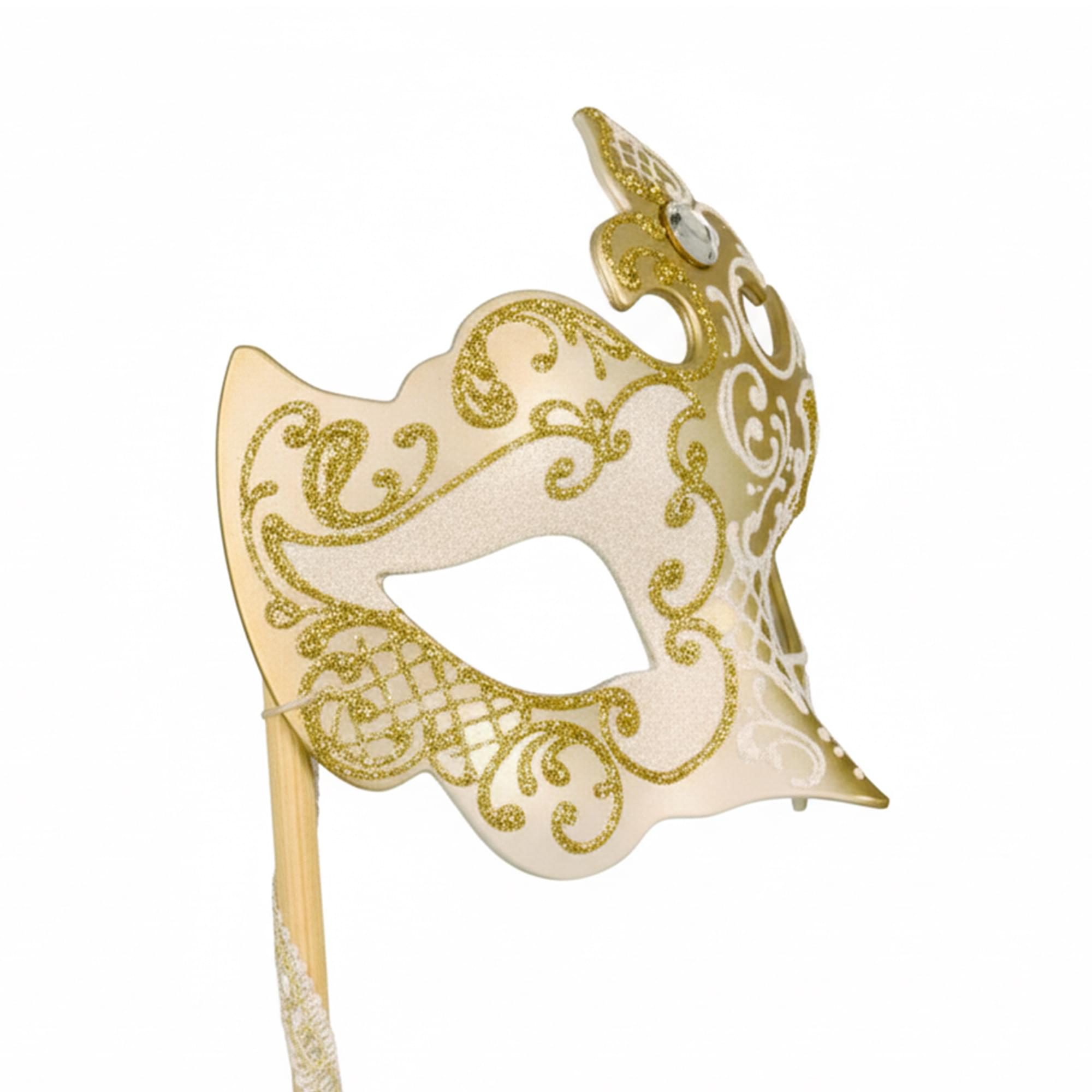 Gold Porcelain Masquerade Mask Costume Accessory