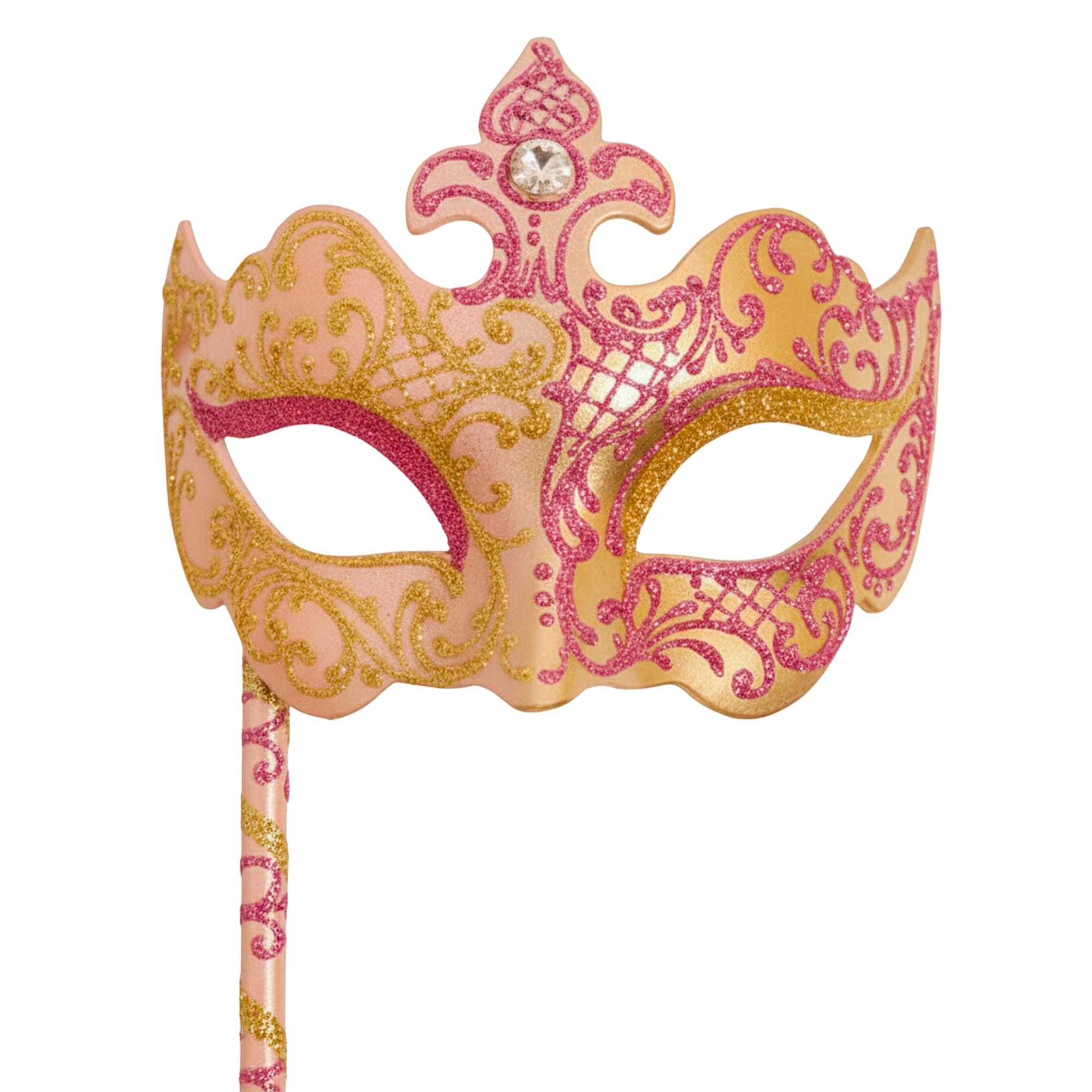 Pink/gold Farfallina Mask Costume Accessory