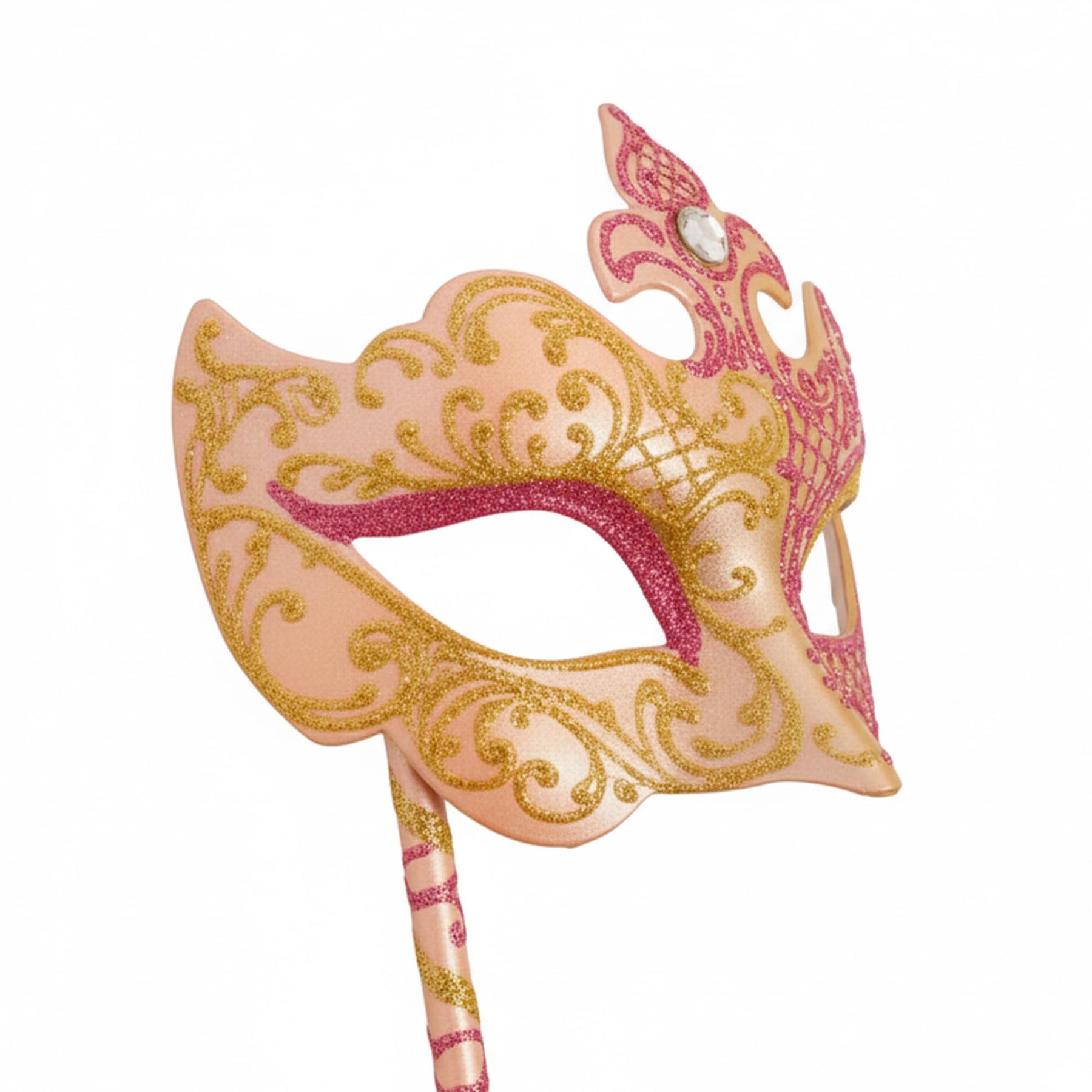 Pink/gold Farfallina Mask Costume Accessory