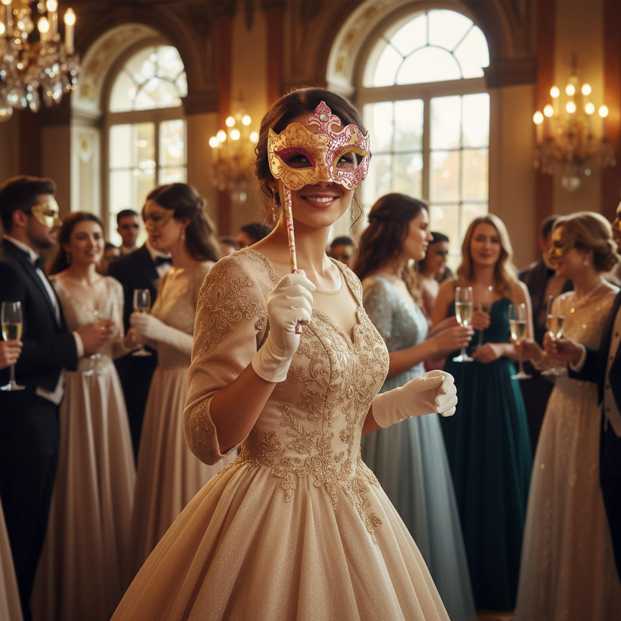 Pink/gold Farfallina Mask Costume Accessory