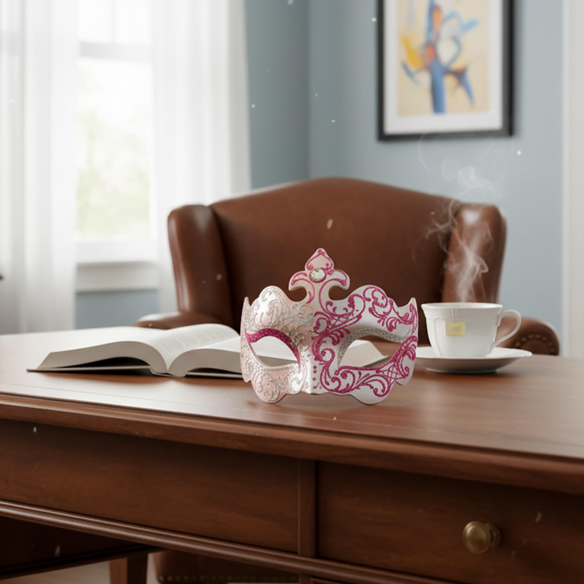 Silver/pink Farallina Mask Costume Accessory