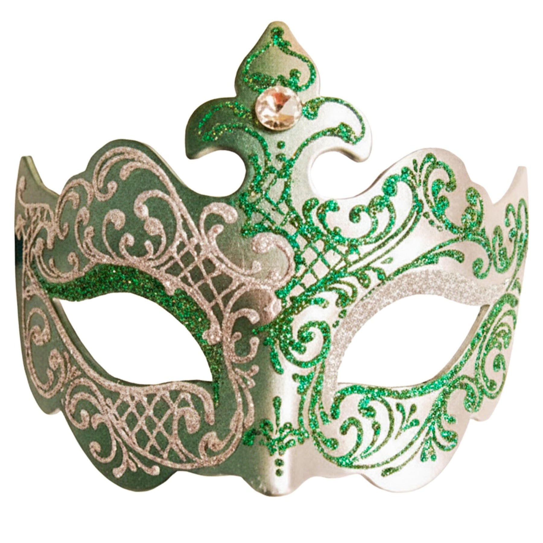 Silver/green Farfallina Mask Costume Accessory