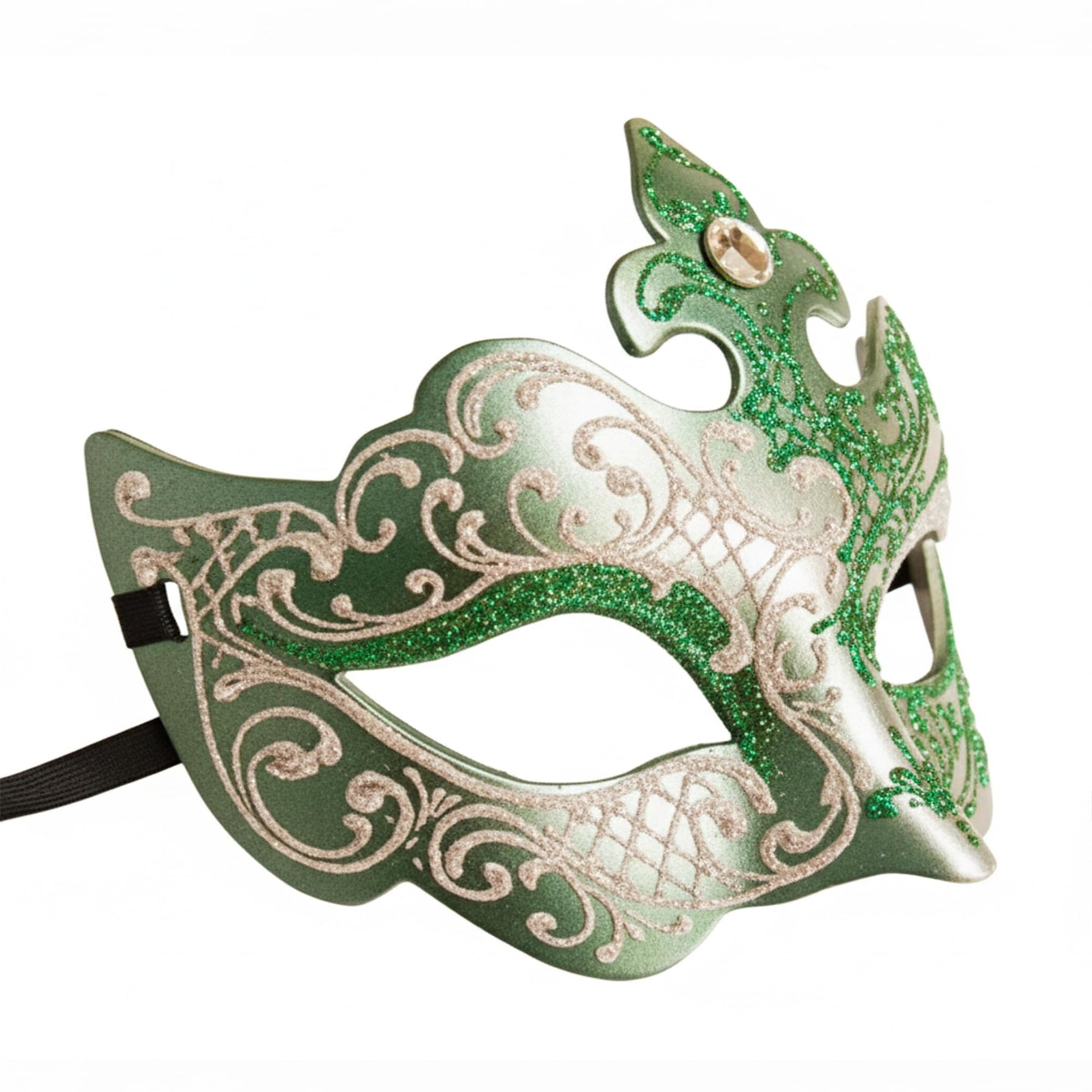 Silver/green Farfallina Mask Costume Accessory