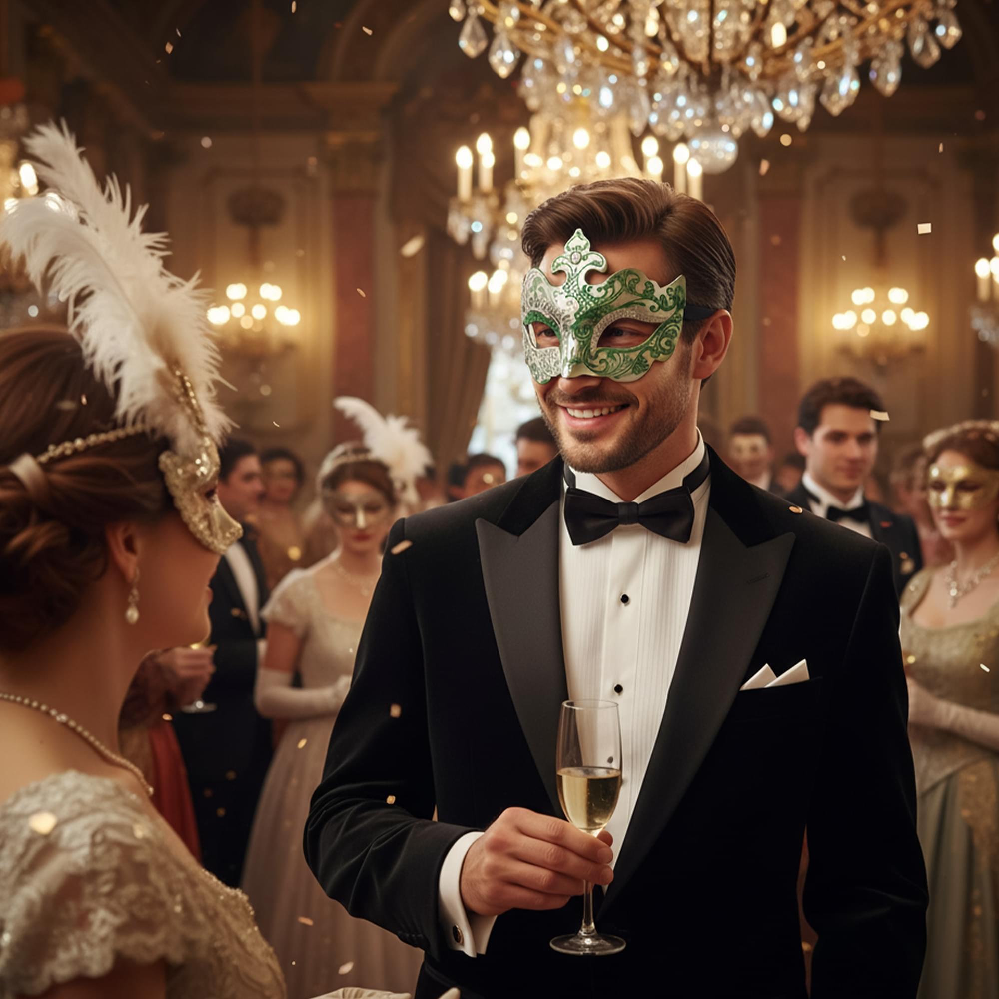 Silver/green Farfallina Mask Costume Accessory