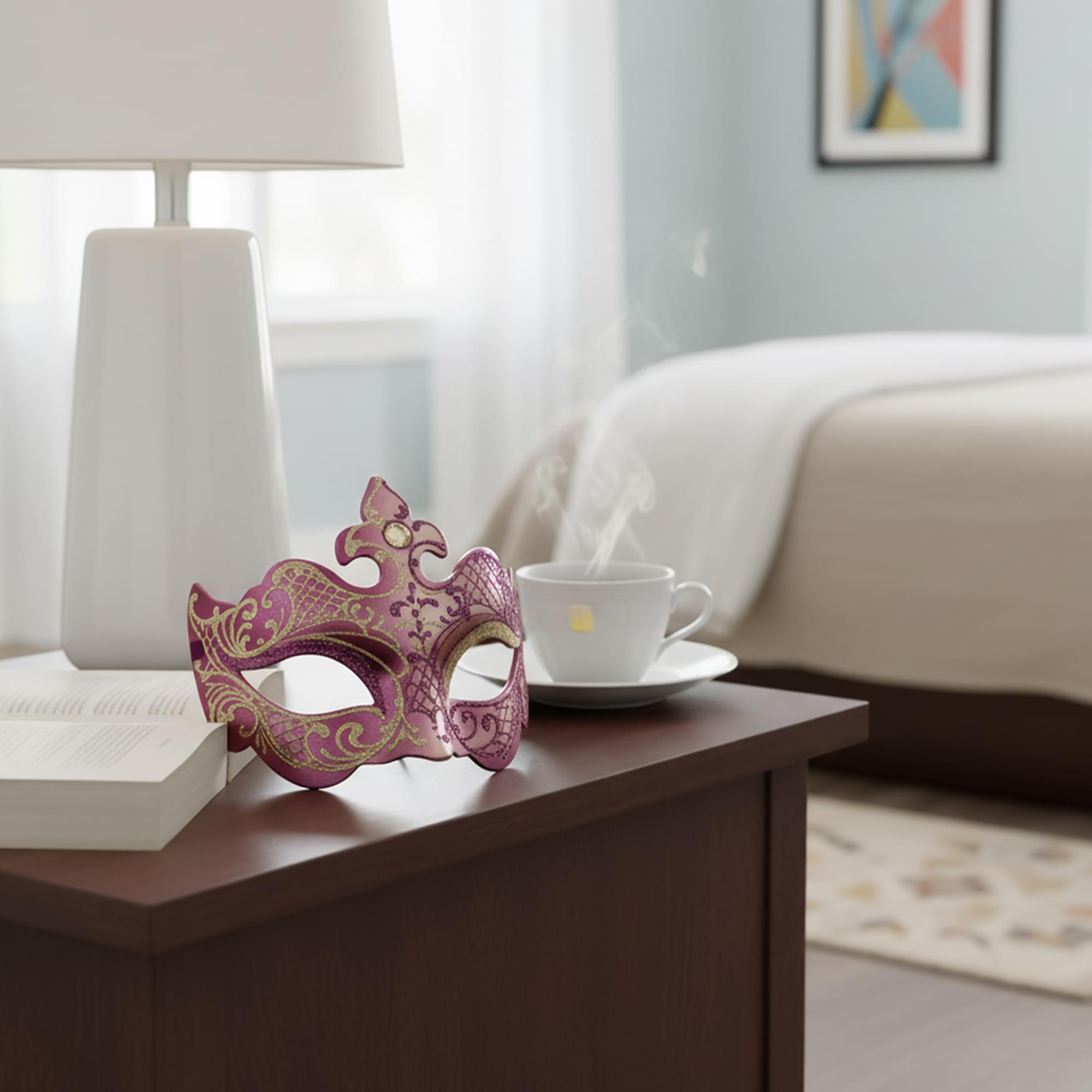 Silver/purple Farfallina Mask Costume Accessory