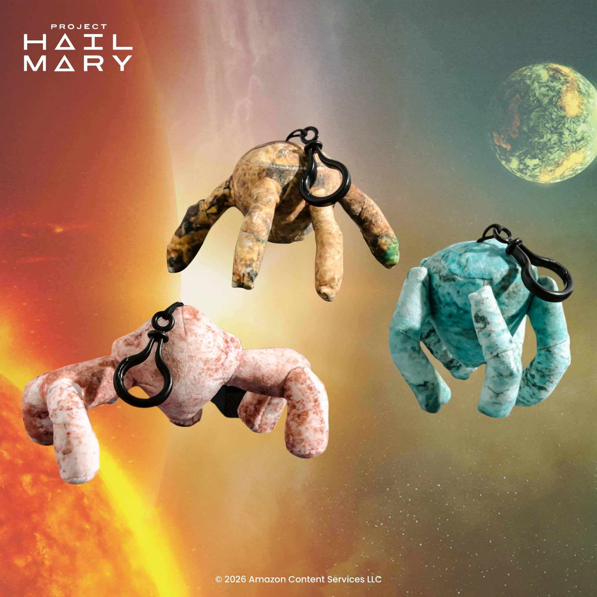 Project Hail Mary Eridian Plush Backpack Clips | Set of 3