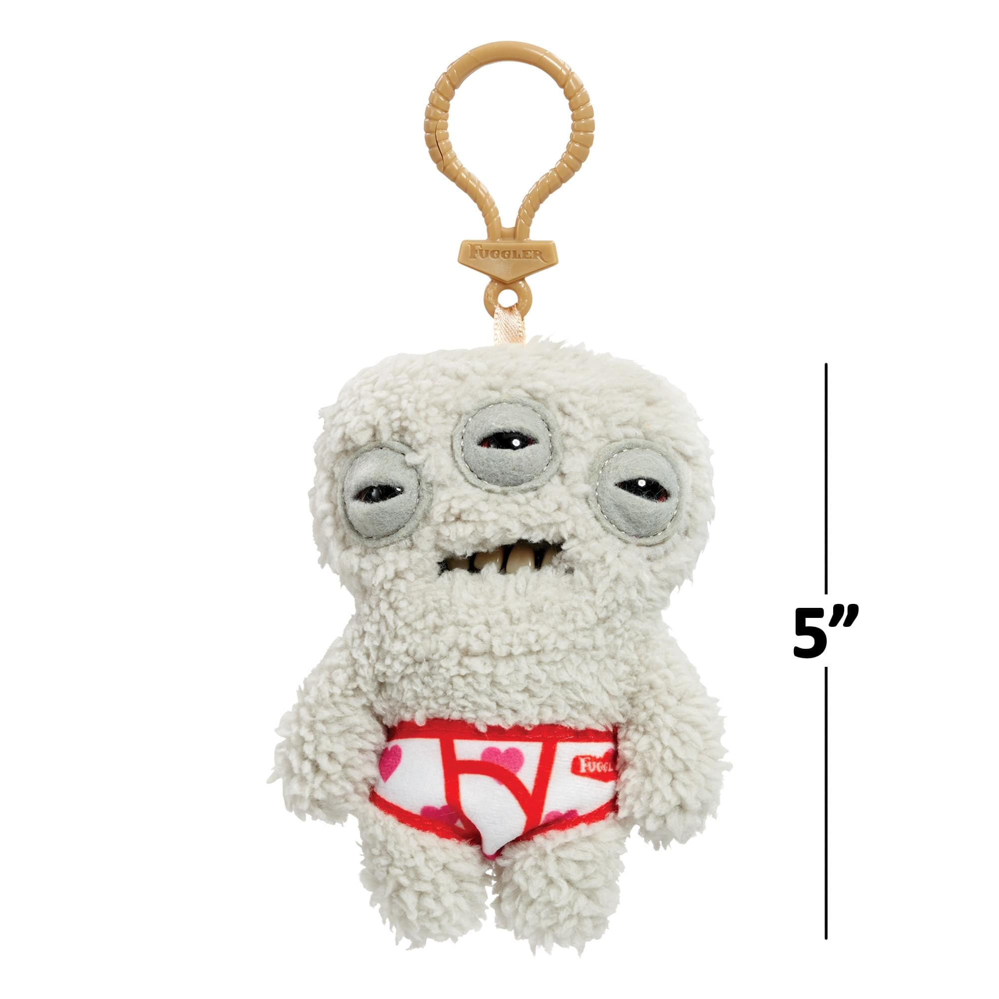 Fugglers 5-Inch Plush Clip-On | Annoyed Alien - Grey