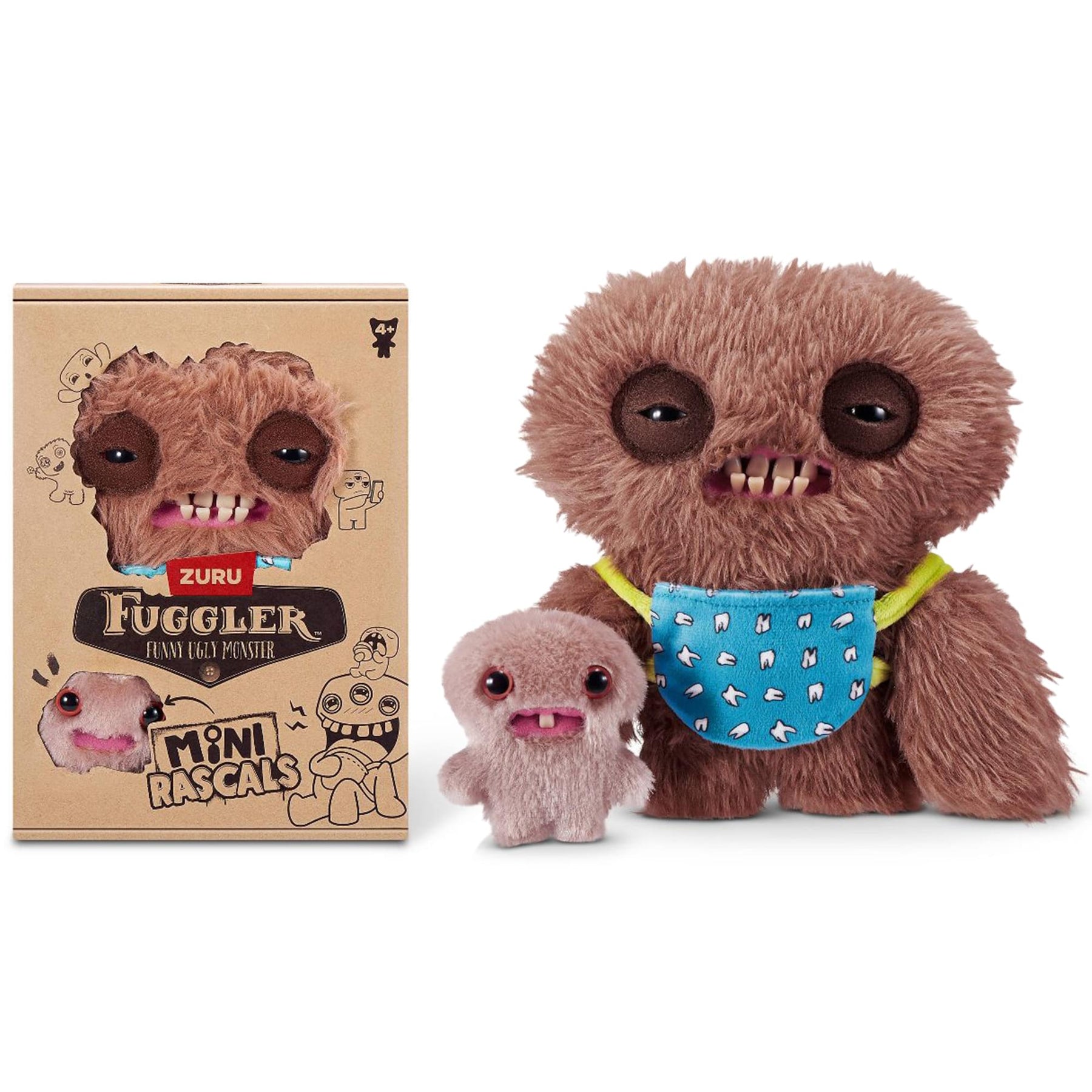 Fuggler Mini Rascals 9-inch Plush 2-Pack | Squidge and Baby