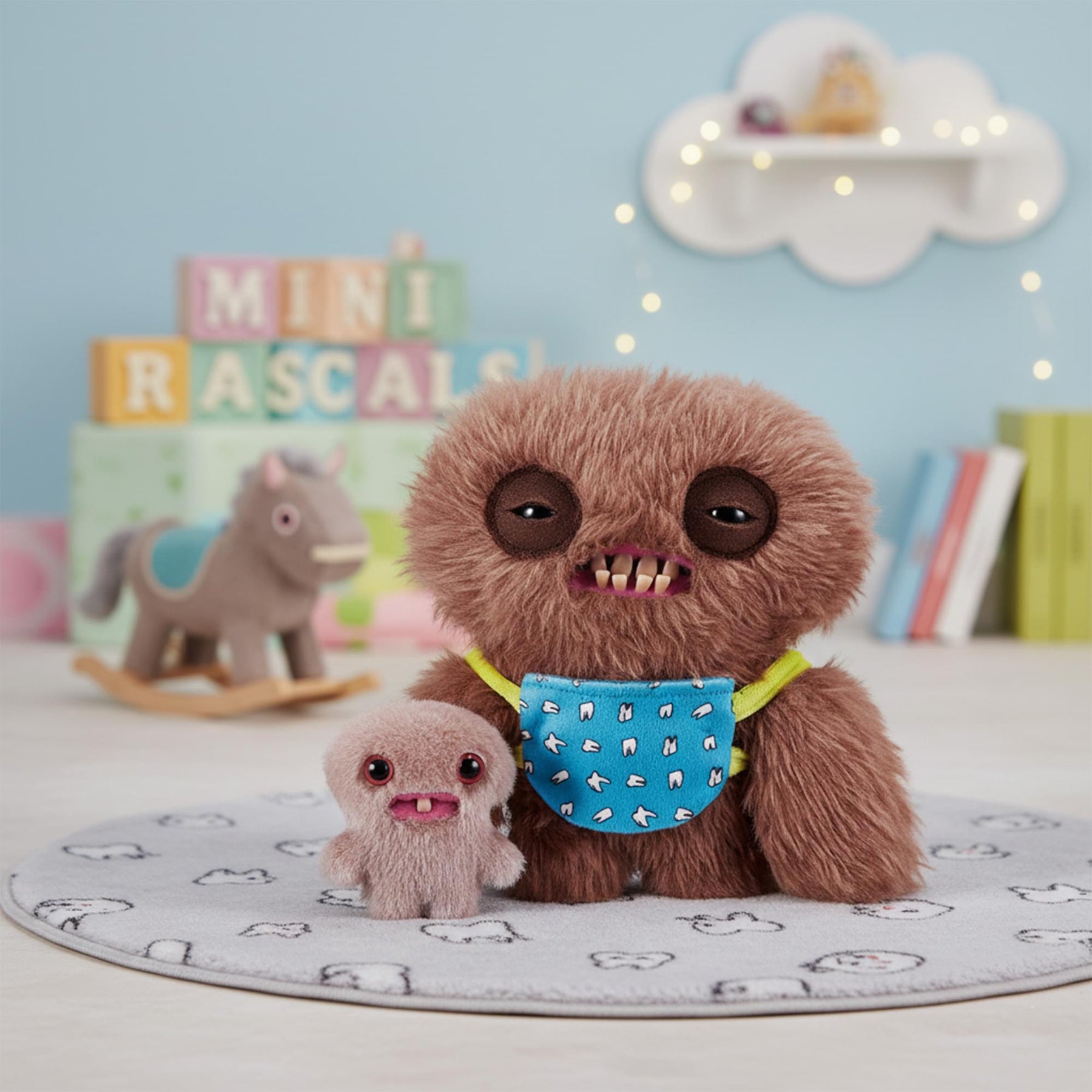 Fuggler Mini Rascals 9-inch Plush 2-Pack | Squidge and Baby