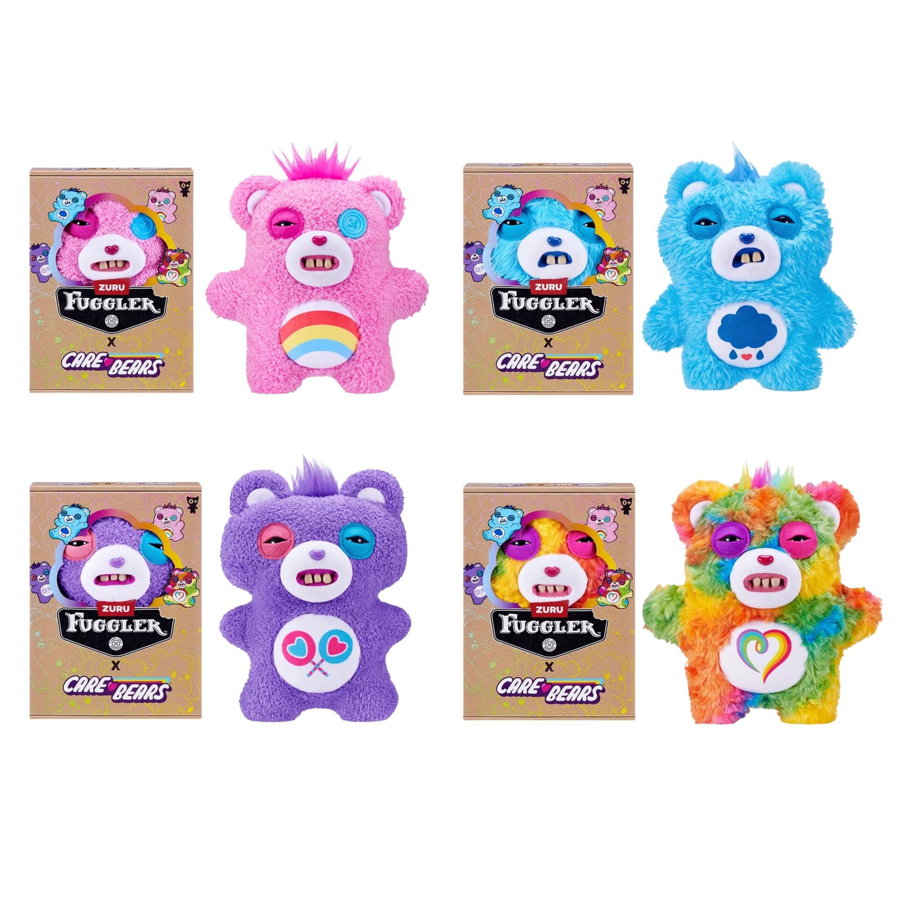 Care Bears x Fuggler 9 Inch Plush Set Of 4