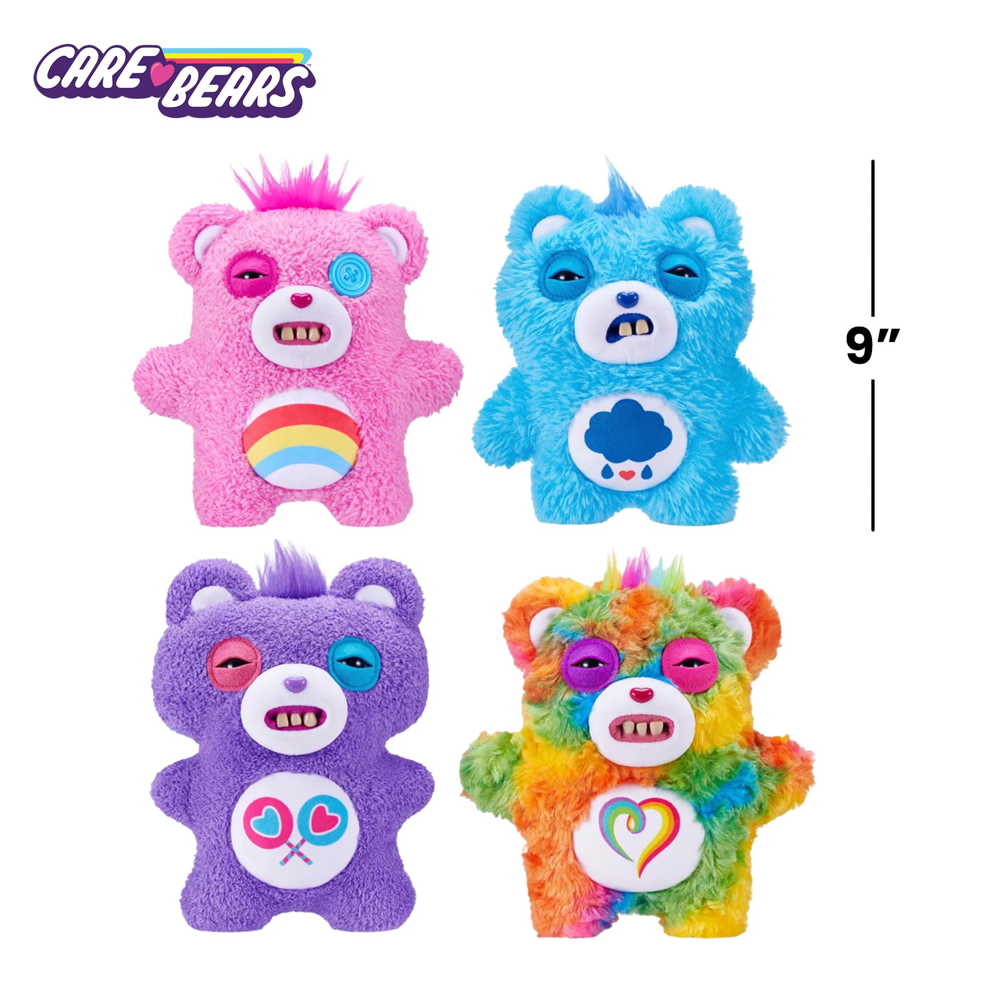 Care Bears x Fuggler 9 Inch Plush Set Of 4