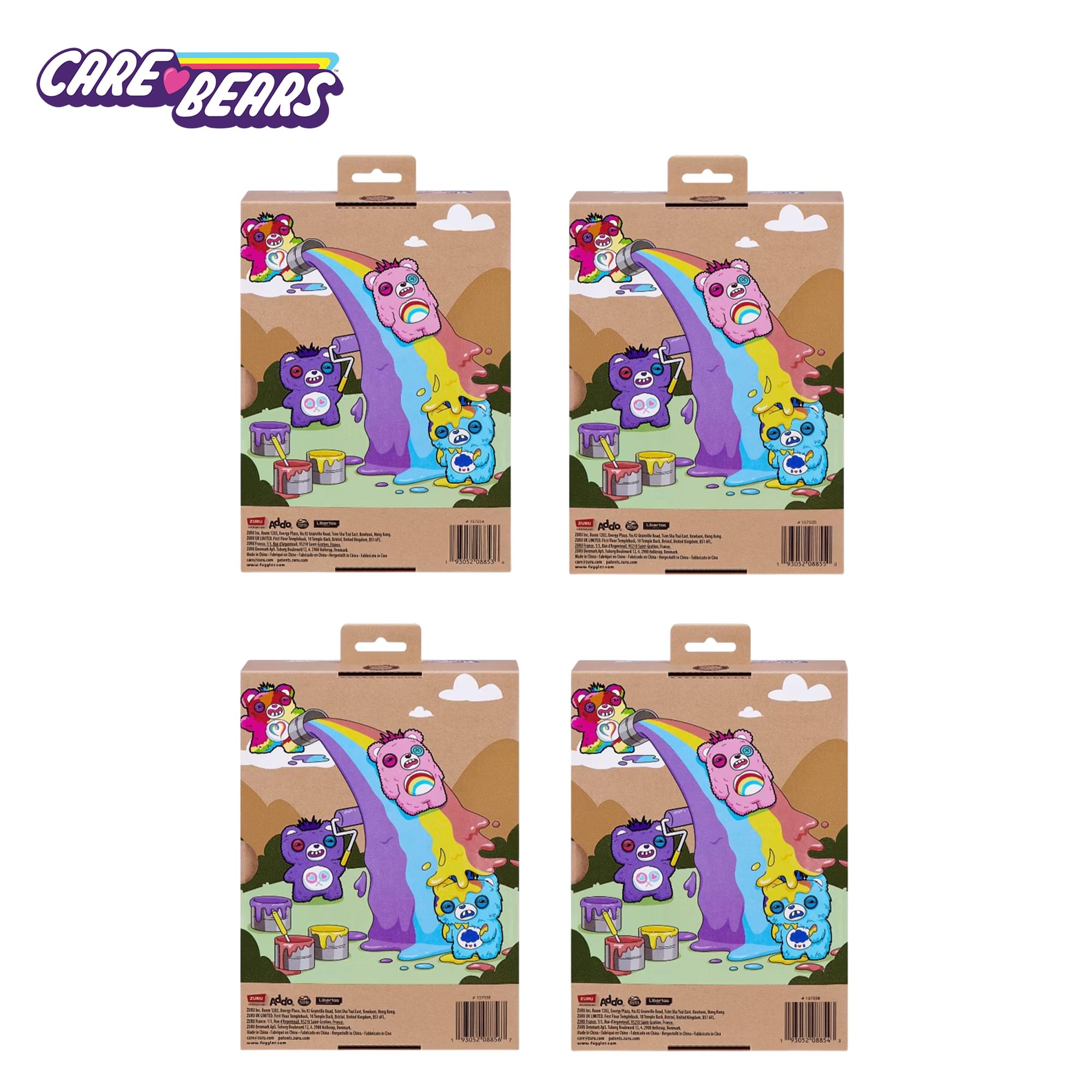 Care Bears x Fuggler 9 Inch Plush Set Of 4