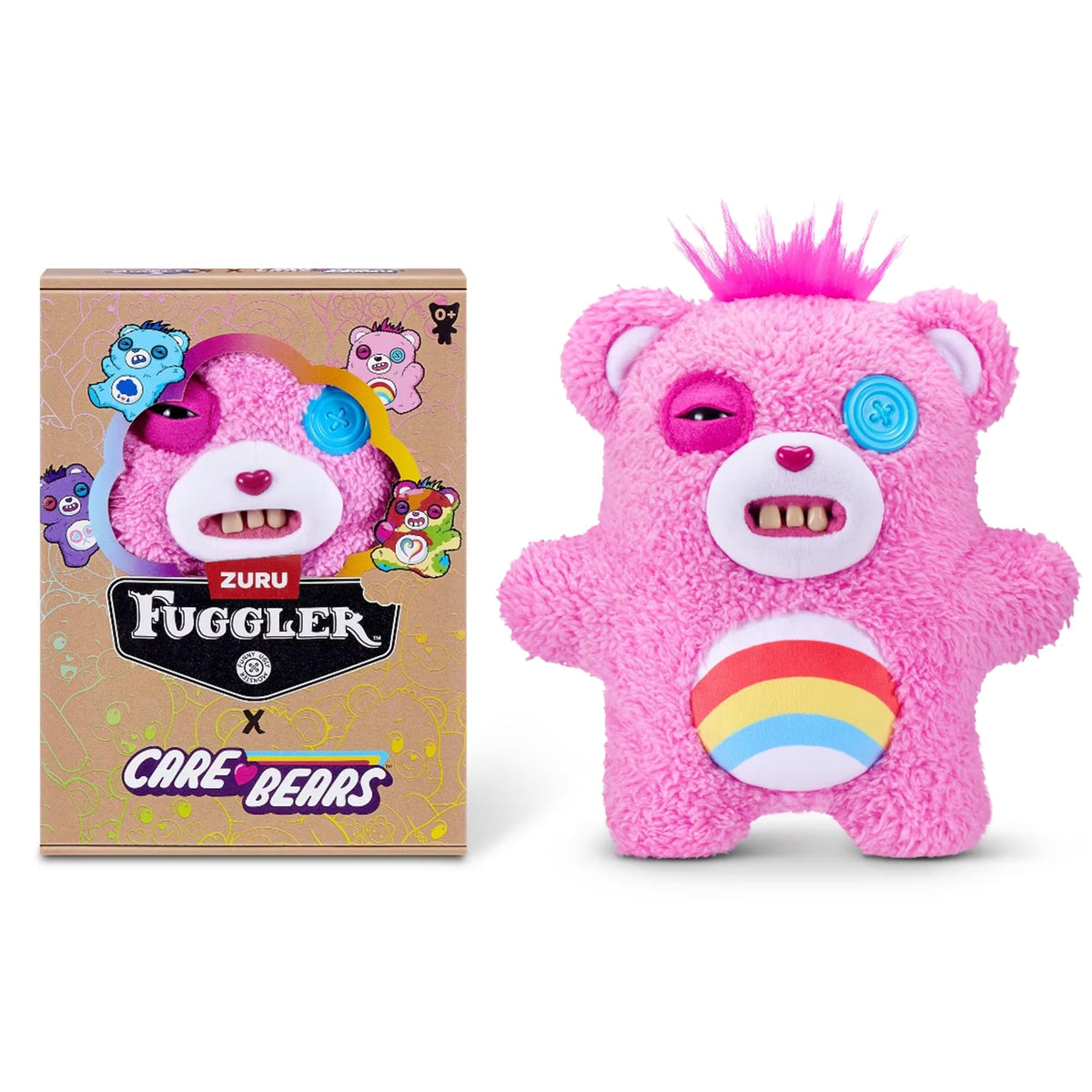 Care Bears x Fuggler 9 Inch Plush | Cheer Bear | Free Shipping