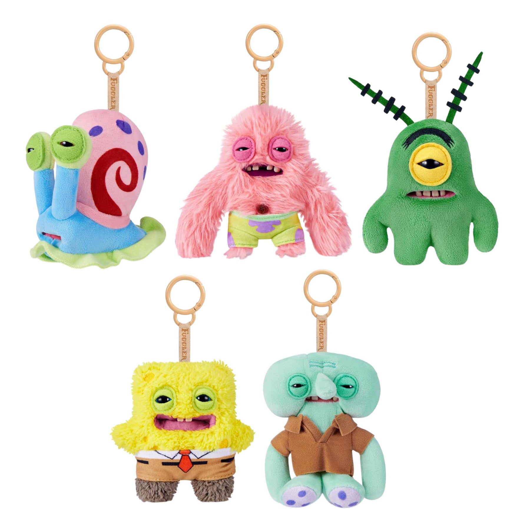 SpongeBob SquarePants x Fuggler Plush Keyring Set Of 5