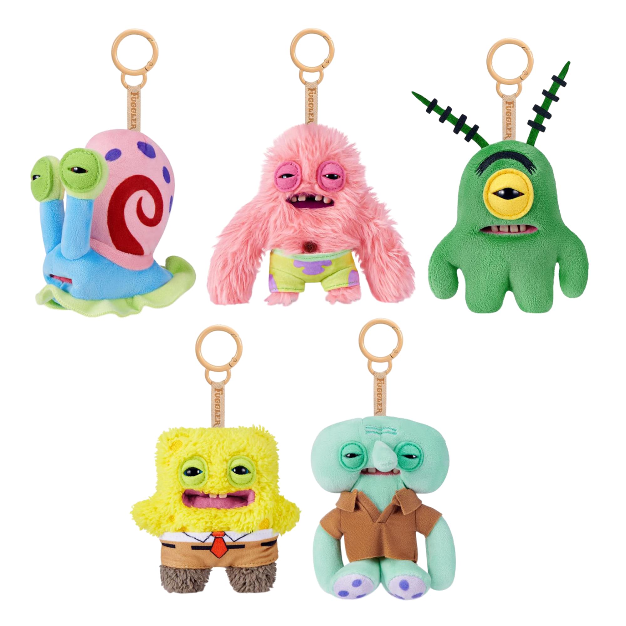 SpongeBob SquarePants x Fuggler Plush Keyring Set Of 5