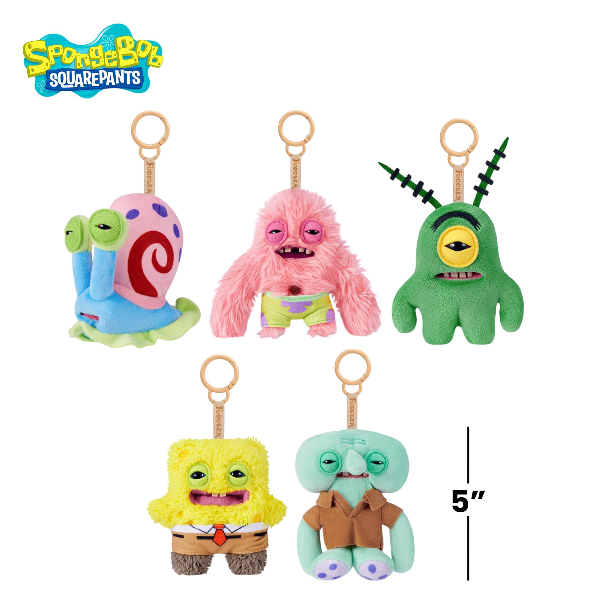 SpongeBob SquarePants x Fuggler Plush Keyring Set Of 5