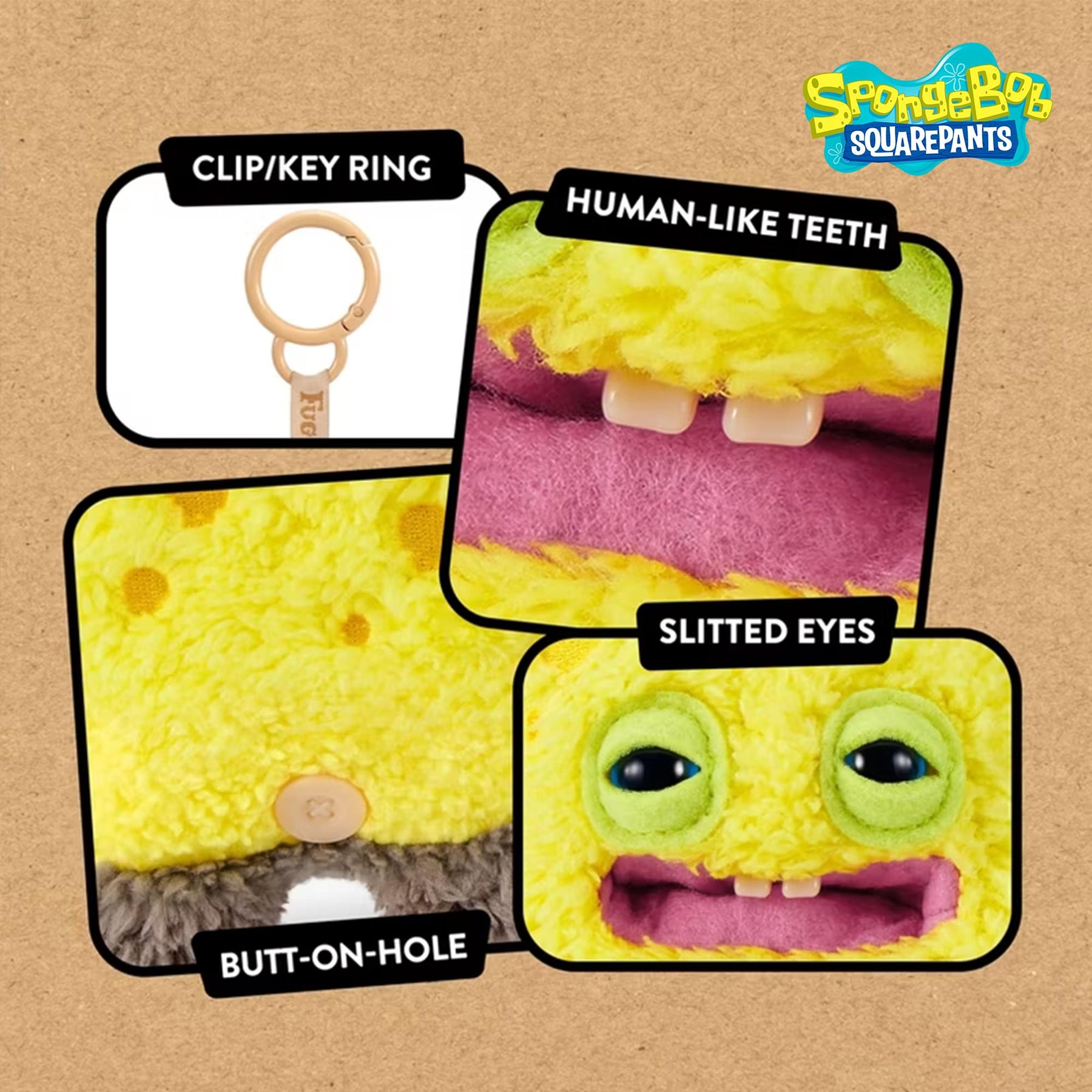 SpongeBob SquarePants x Fuggler 5 Inch Plush Keyring | Spongebob