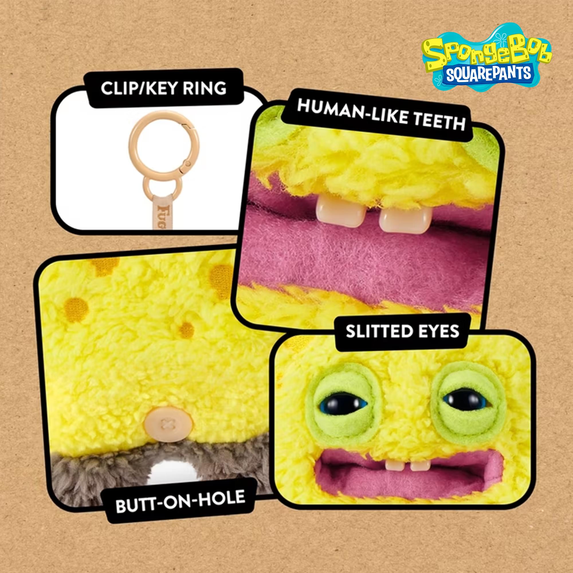 SpongeBob SquarePants x Fuggler 5 Inch Plush Keyring | Spongebob