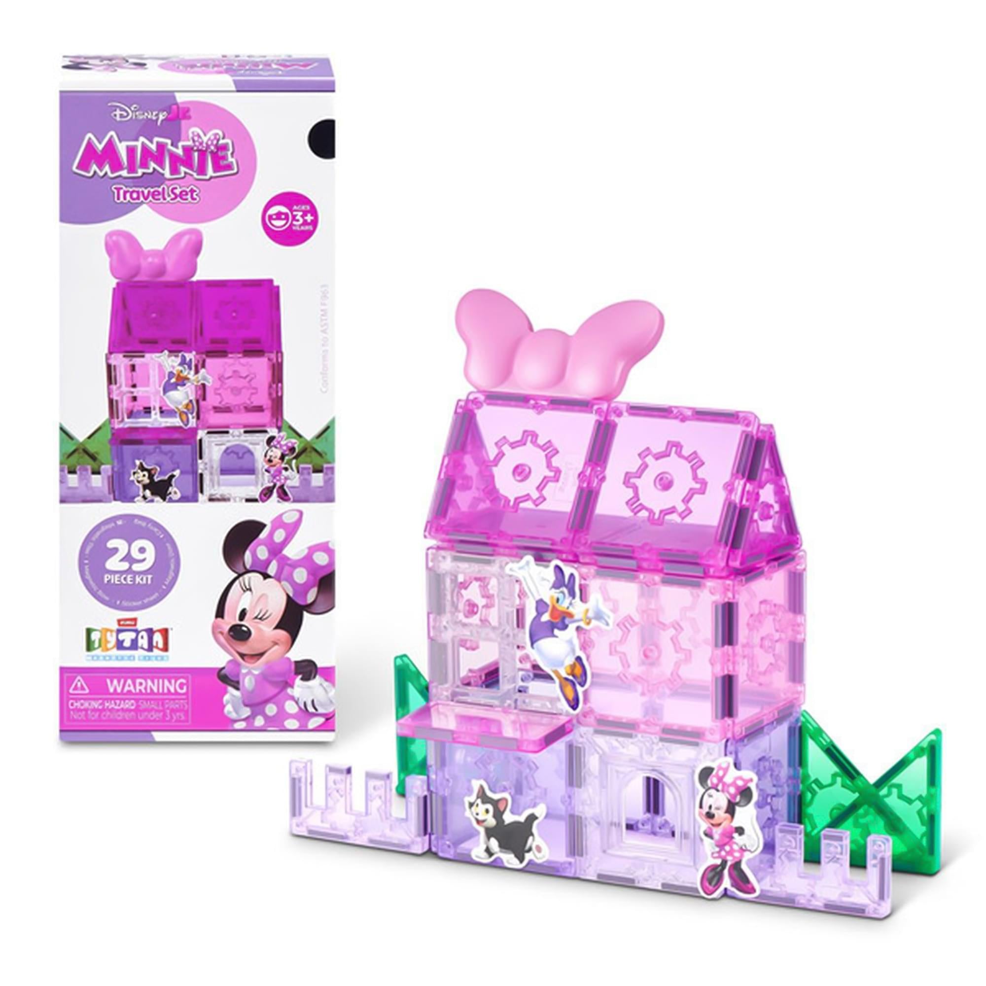 Disney Junior Minnie Mouse 29-Piece Magnetic Tile Travel Set