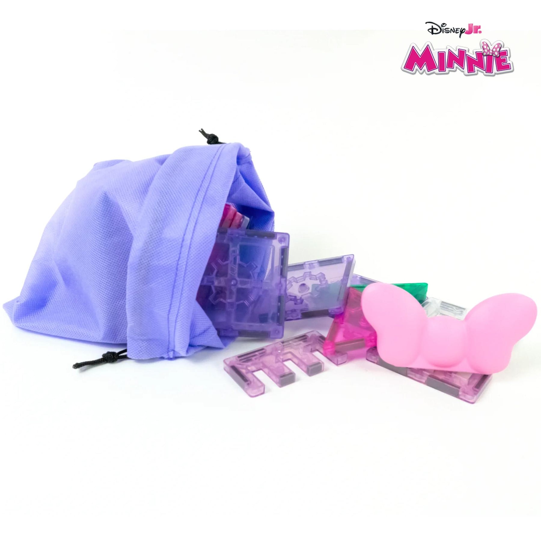 Disney Junior Minnie Mouse 29-Piece Magnetic Tile Travel Set