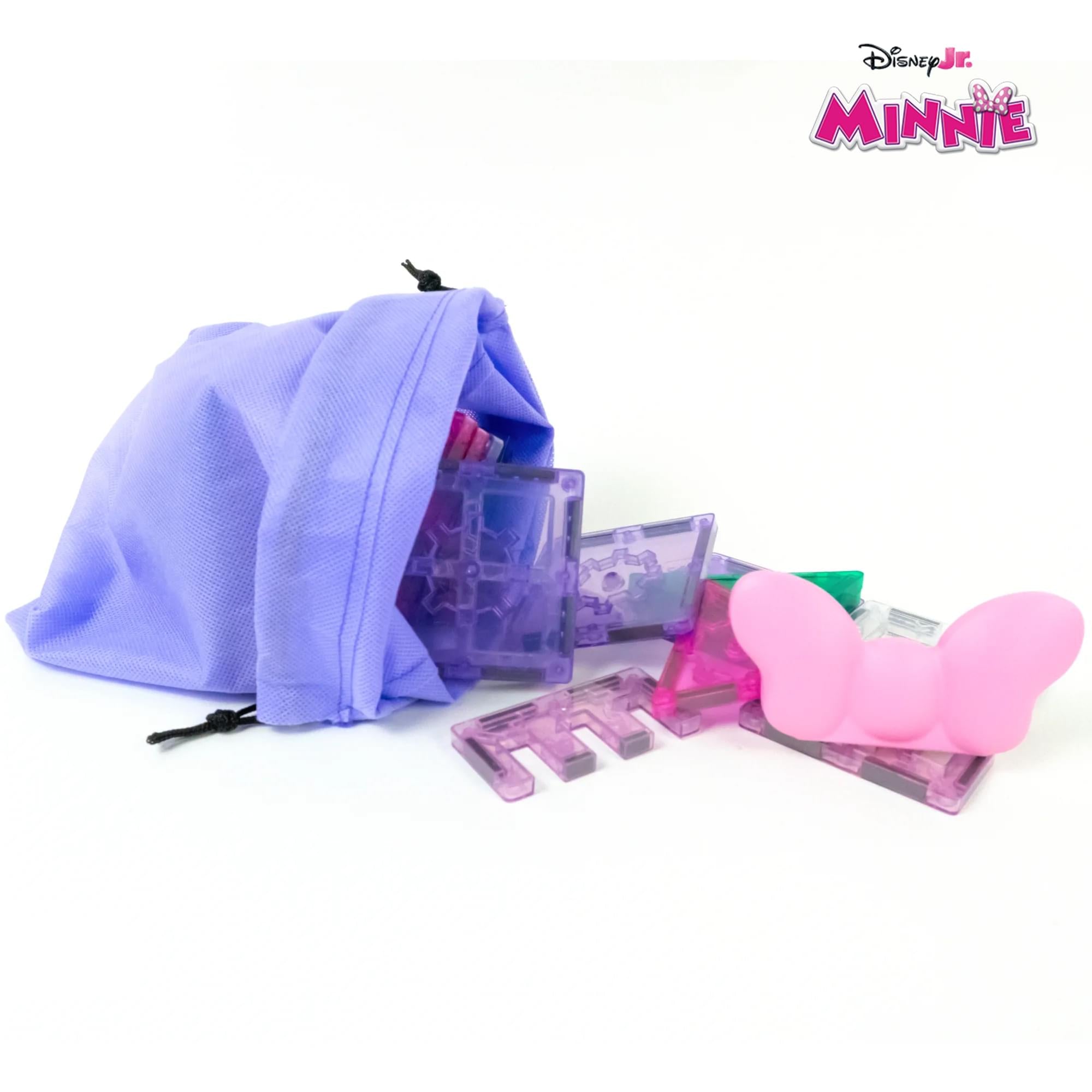 Disney Junior Minnie Mouse 29-Piece Magnetic Tile Travel Set