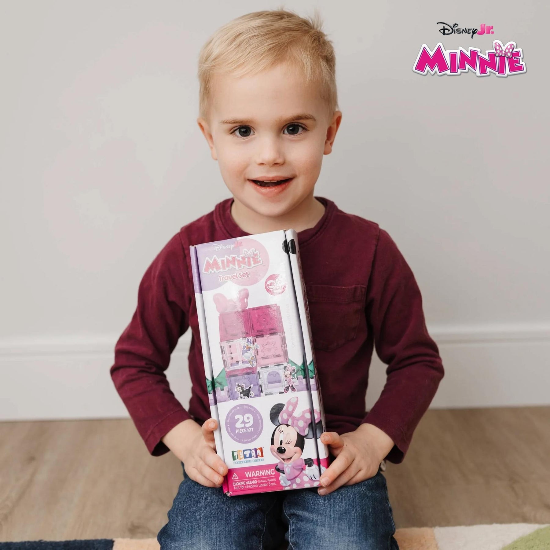 Disney Junior Minnie Mouse 29-Piece Magnetic Tile Travel Set