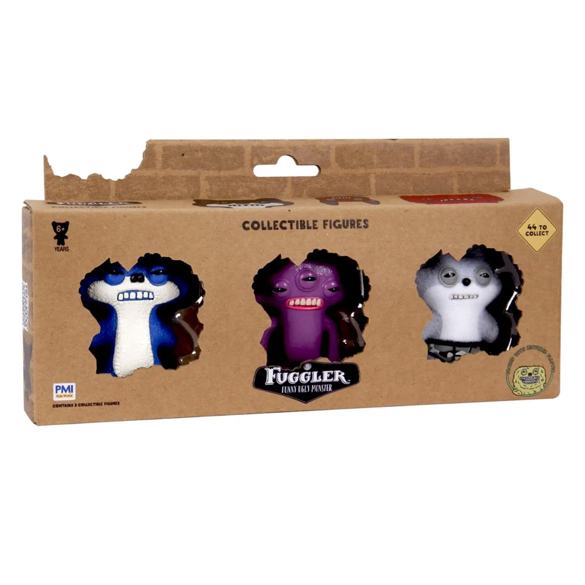 Fuggler 2.5 Inch Figure 3-Pack | Blue/White, Dark Purple, Gray/White