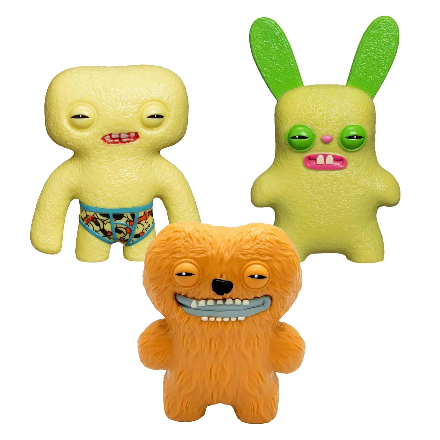 ★FUGGLER★ Set Take Off Squeegee Yellow Green Green Brown K Zuru Fuggler 2.5 Inch Figure 5-Pack | Yellow, Blue/White