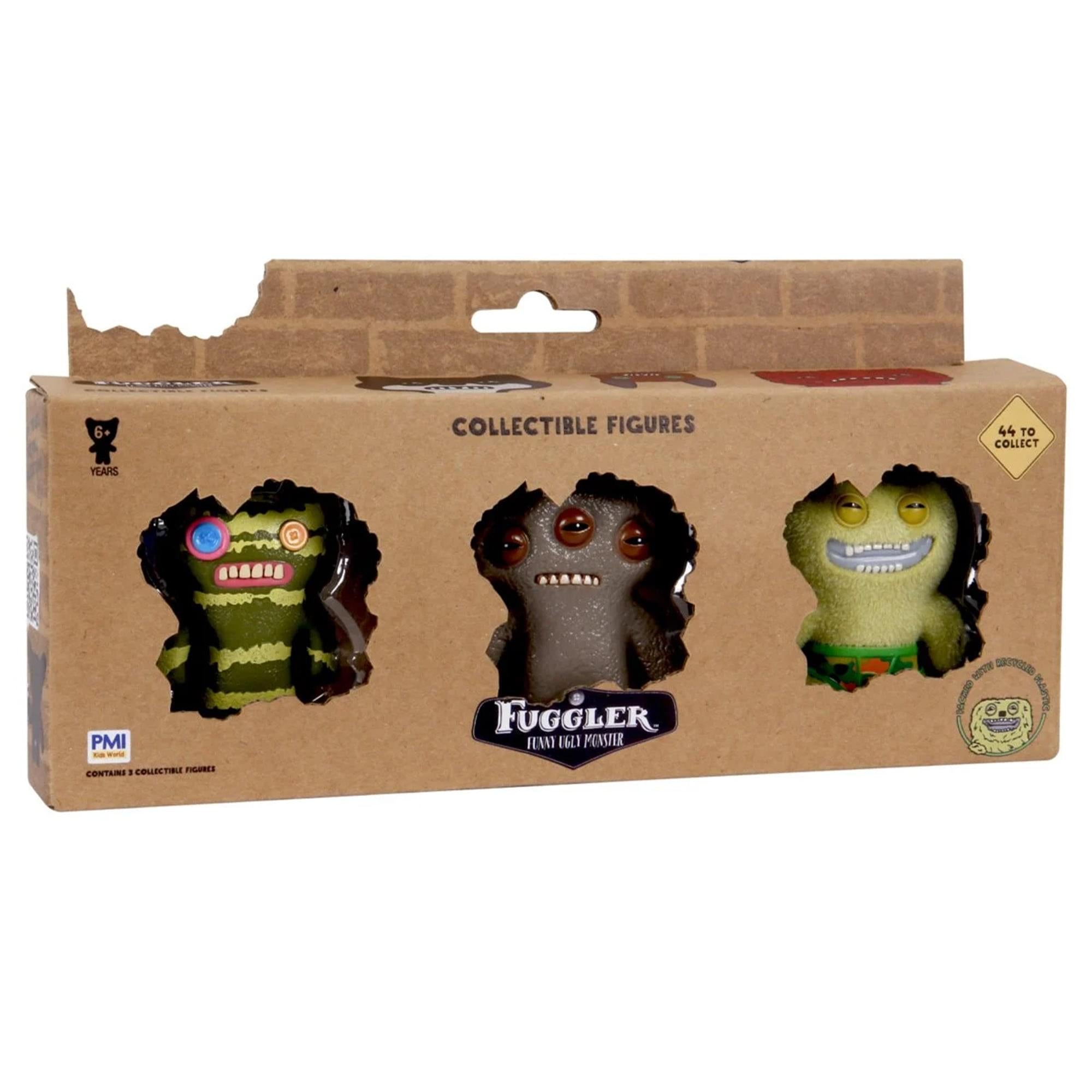 Fuggler 2.5 Inch Figure 3-Pack | Striped Green, Gray, Green