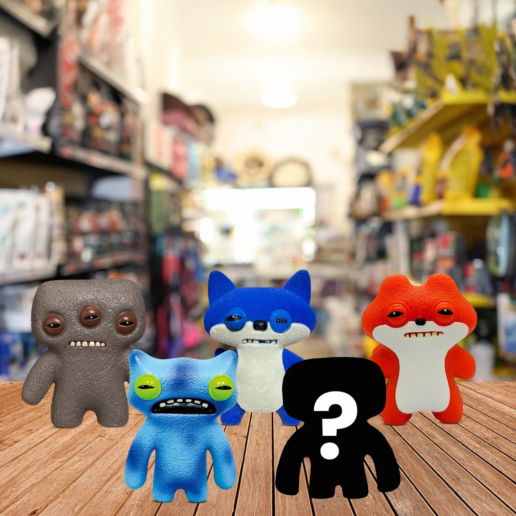 Fuggler 2.5 Inch Figure 5-Pack | Gray, Blue, Brown/White, Blue/White