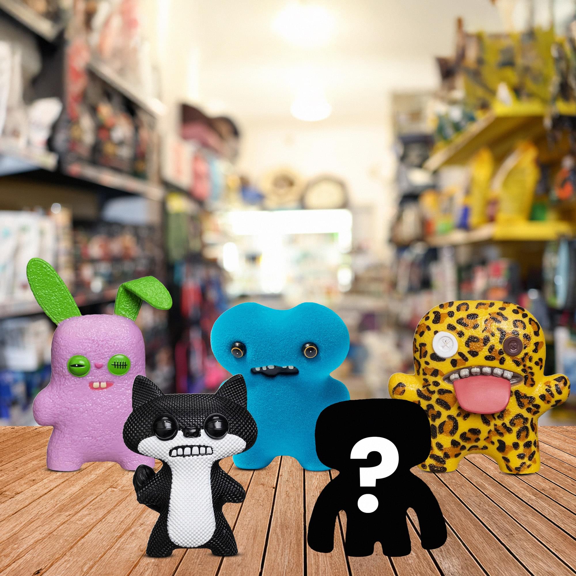 Fuggler 2.5 Inch Figure 5-Pack | Pink, Black/White, Leopard Print, Blue